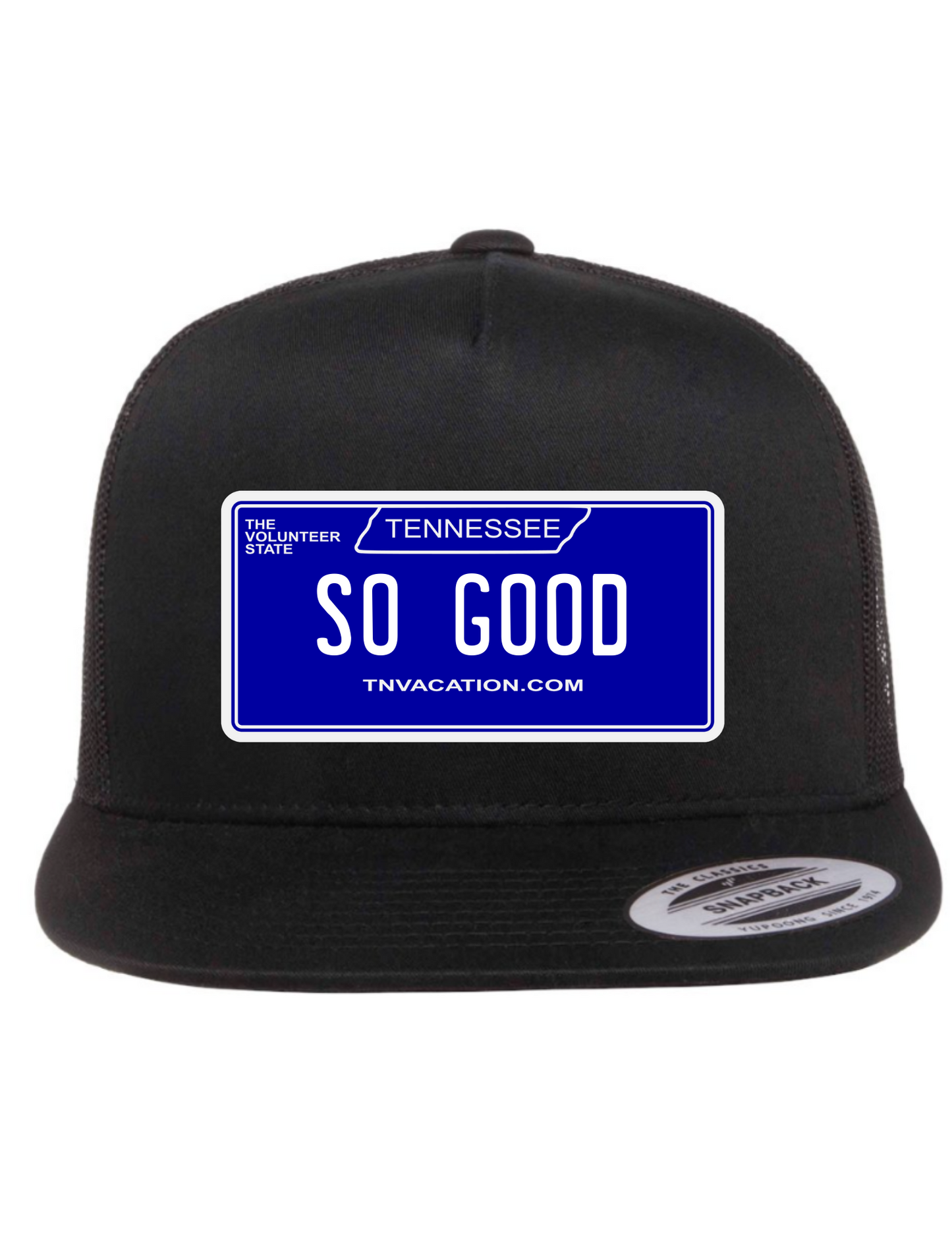 So Good Tennessee License Plate Trucker Hats