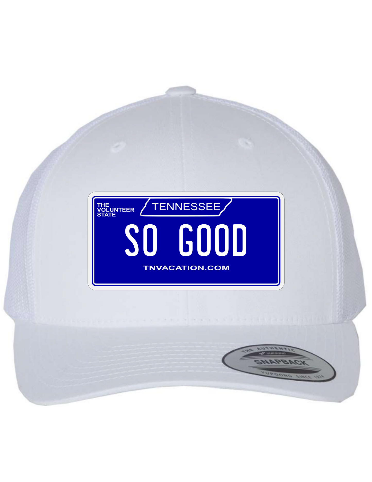 So Good Tennessee License Plate Trucker Hats