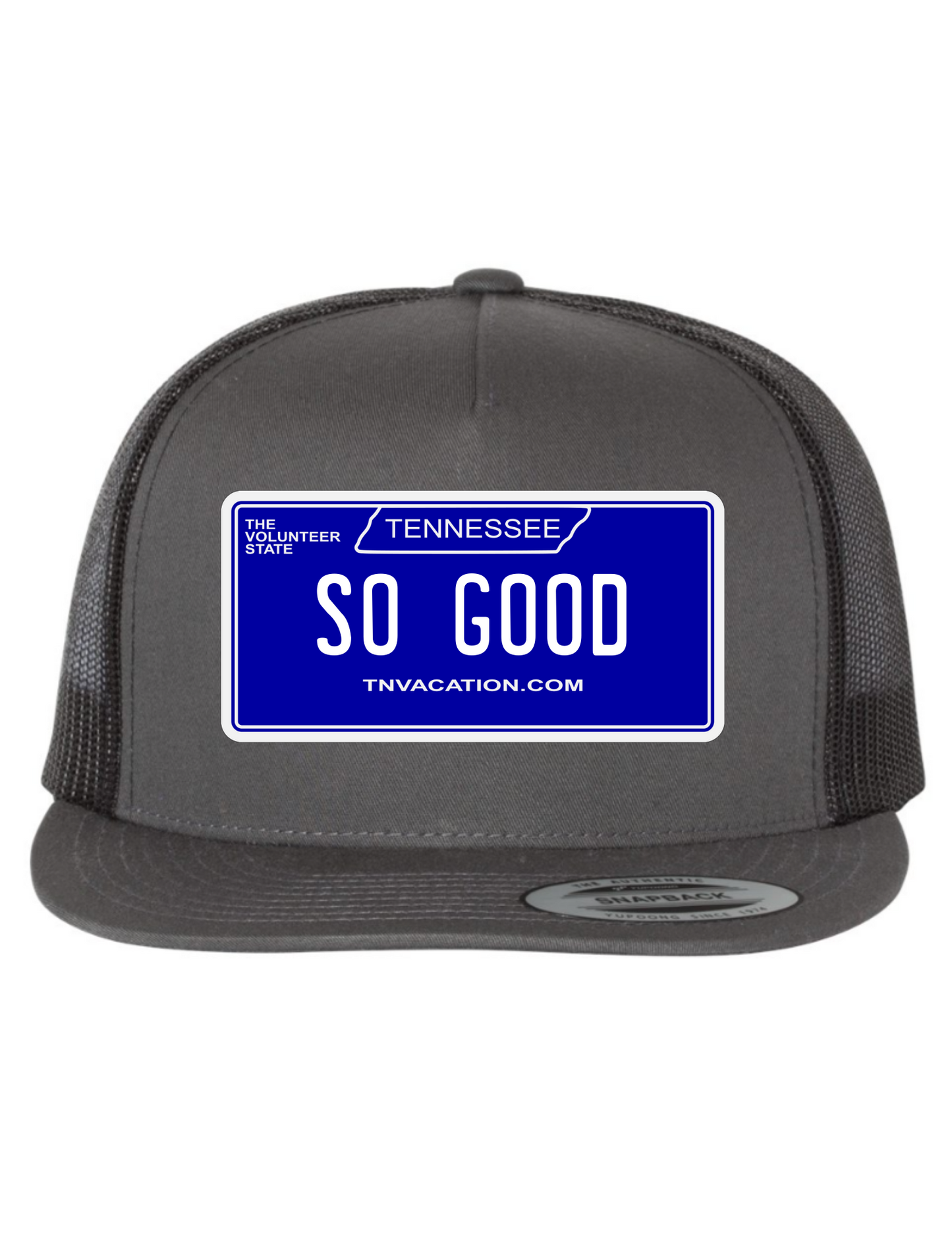 So Good Tennessee License Plate Trucker Hats