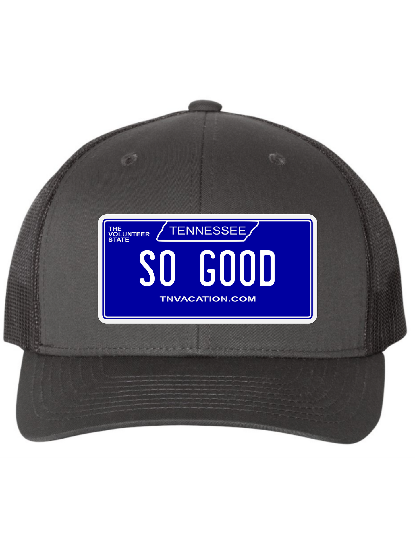 So Good Tennessee License Plate Trucker Hats
