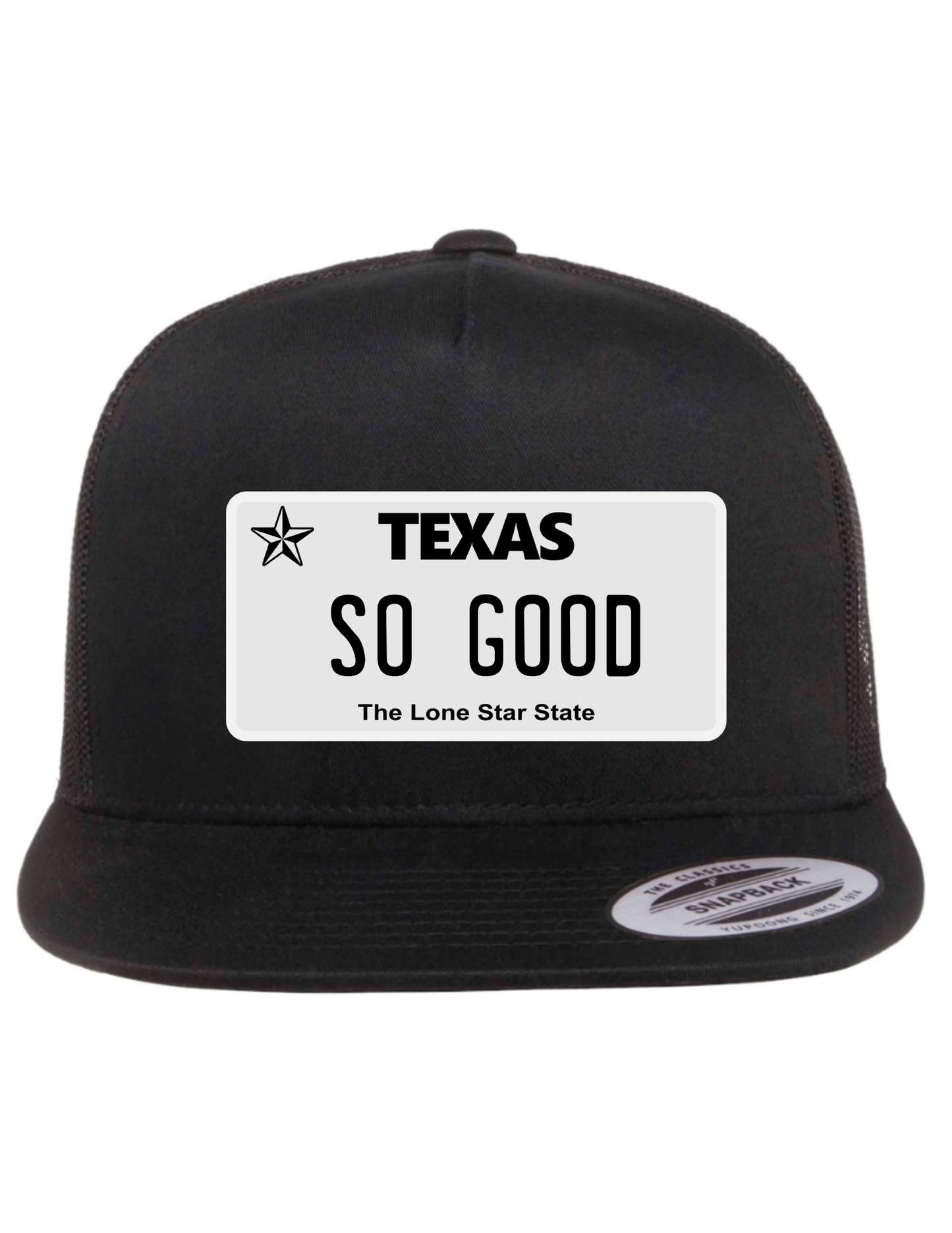 So Good Texas License Plate Trucker Hats