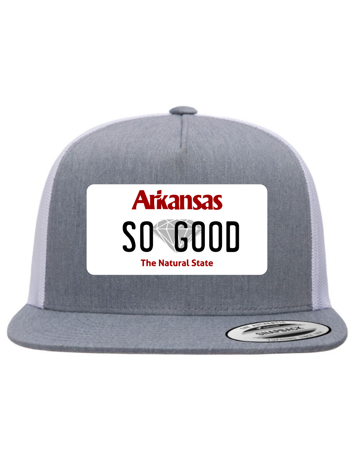 So Good Arkansas License Plate Trucker Hats