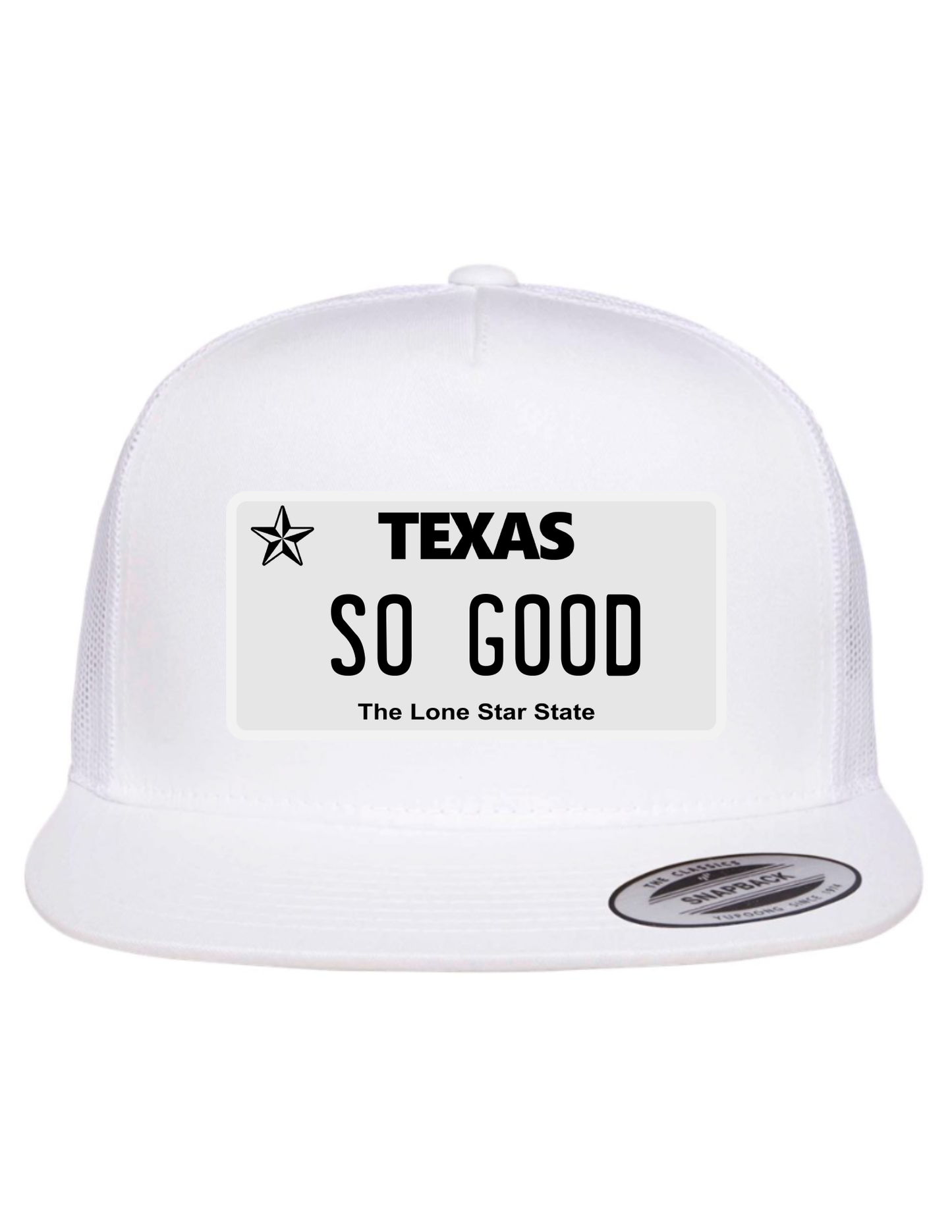 So Good Texas License Plate Trucker Hats