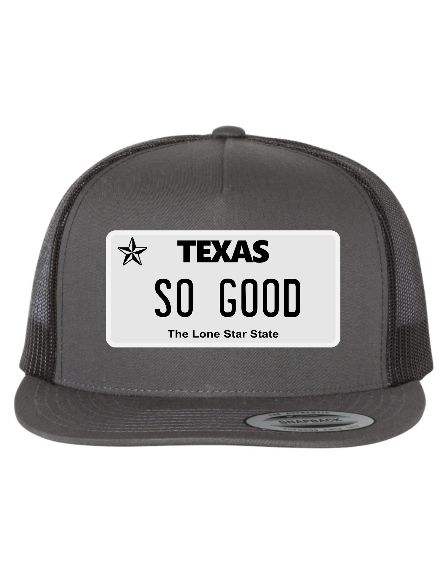 So Good Texas License Plate Trucker Hats