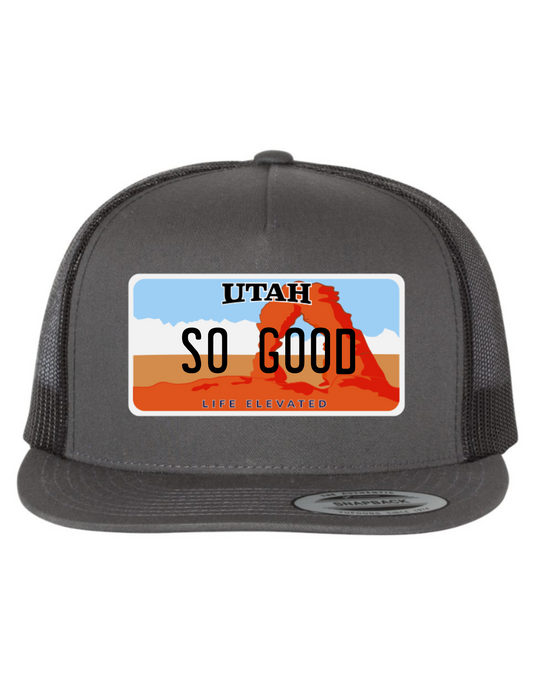 So Good Utah License Plate Trucker Hats