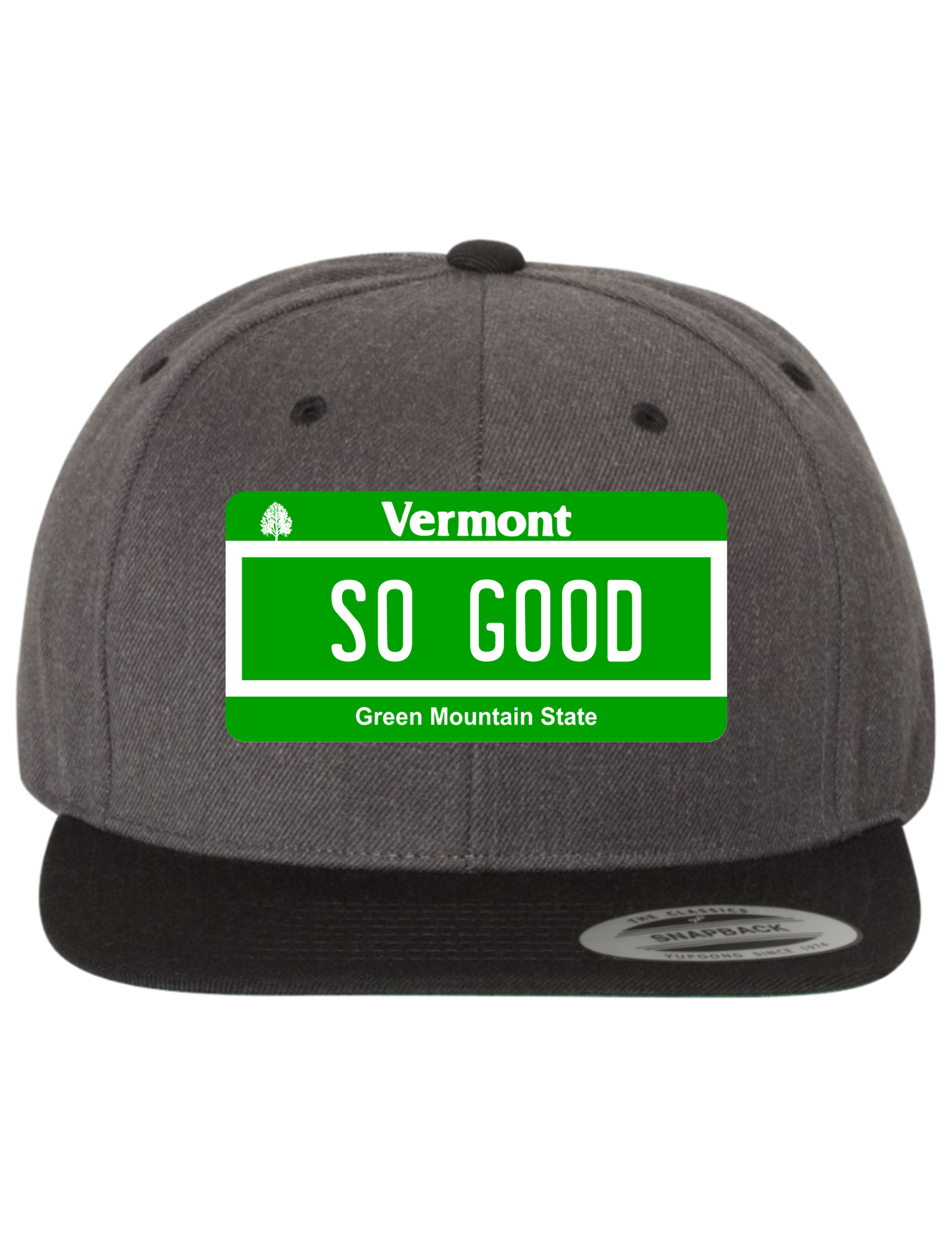 So Good Vermont Premium License Plate Trucker Hats
