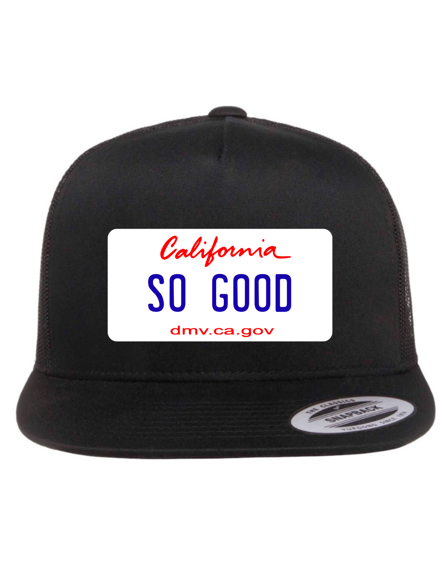 So Good California License Plate Trucker Hats