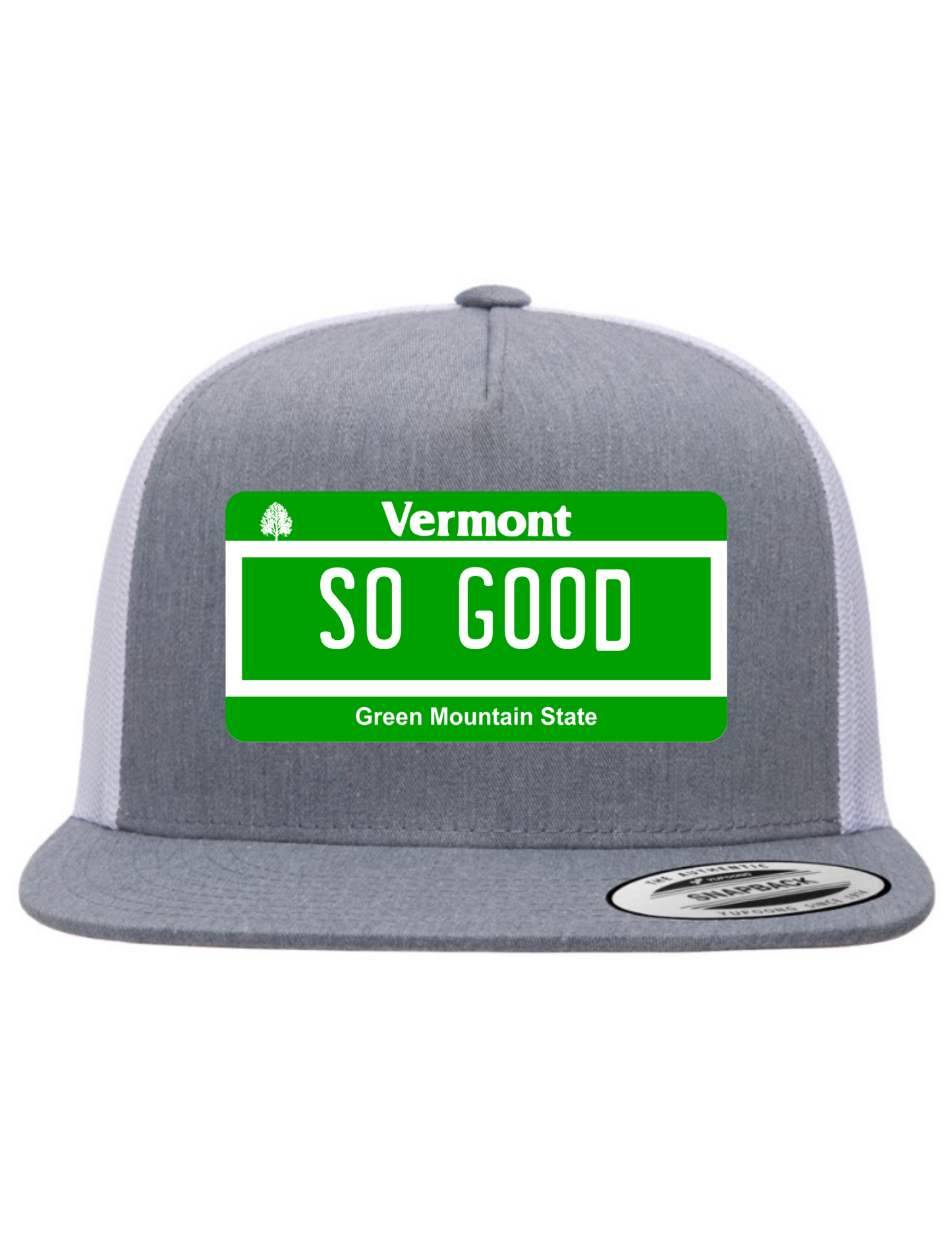 So Good Vermont License Plate Trucker Hats