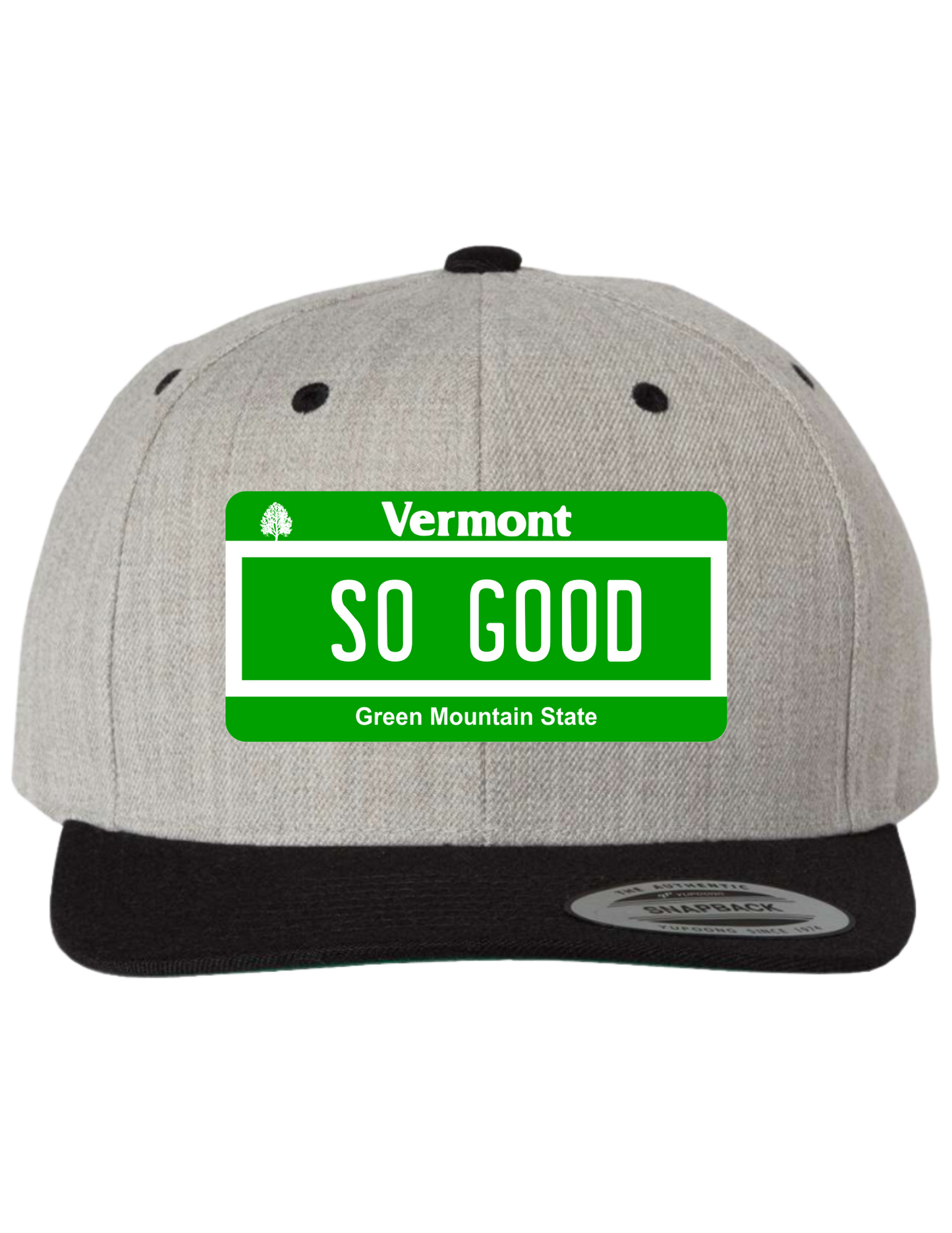 So Good Vermont Premium License Plate Trucker Hats