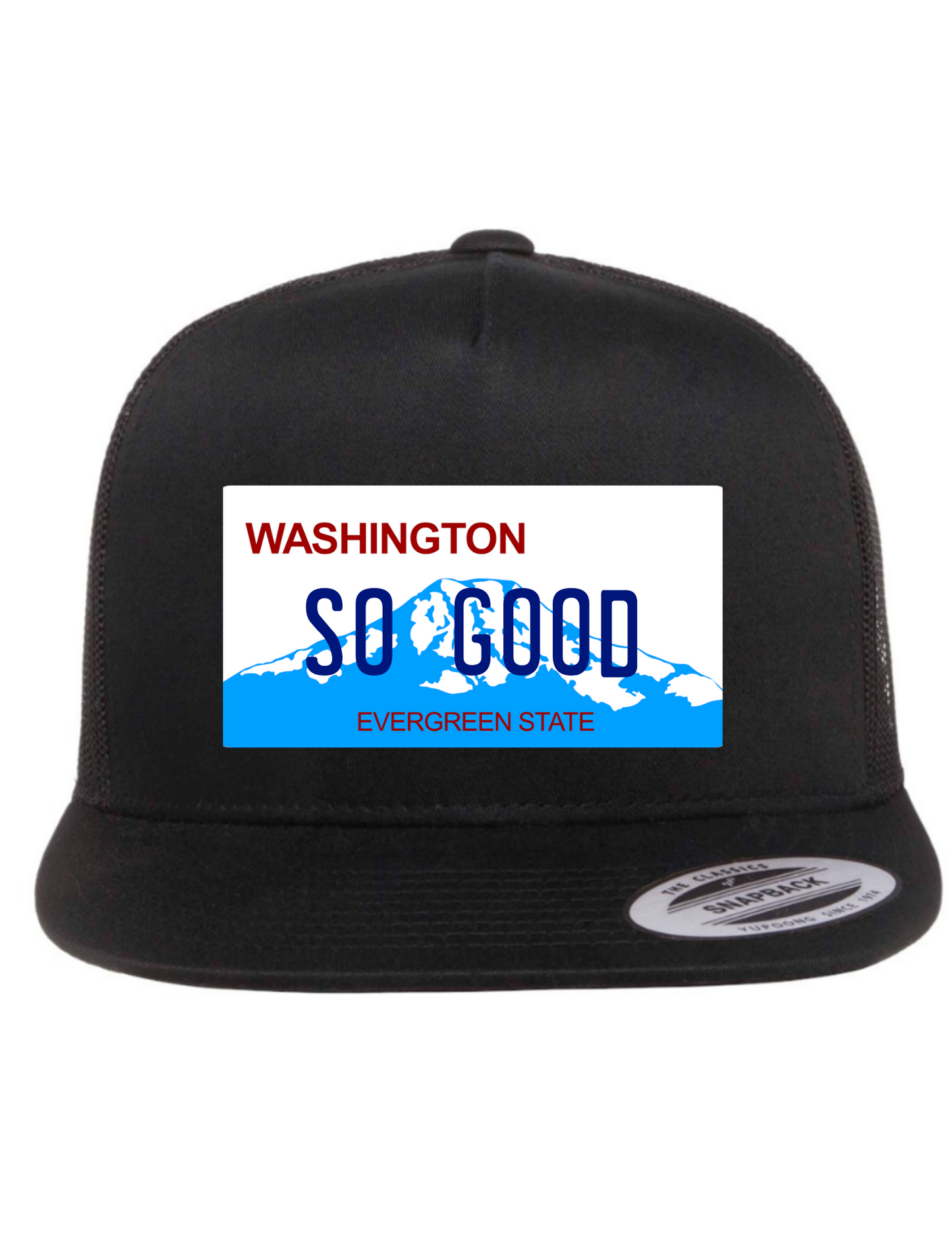 So Good Washington License Plate Trucker Hats