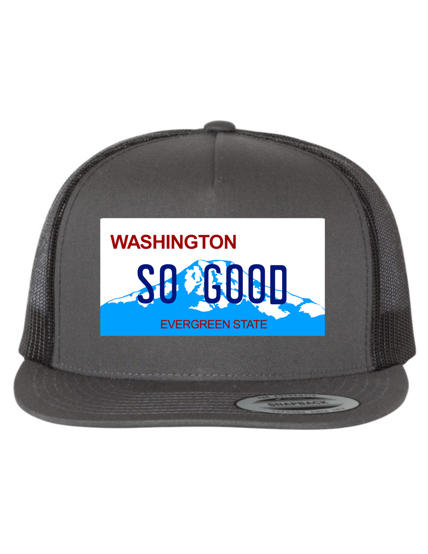 So Good Washington License Plate Trucker Hats