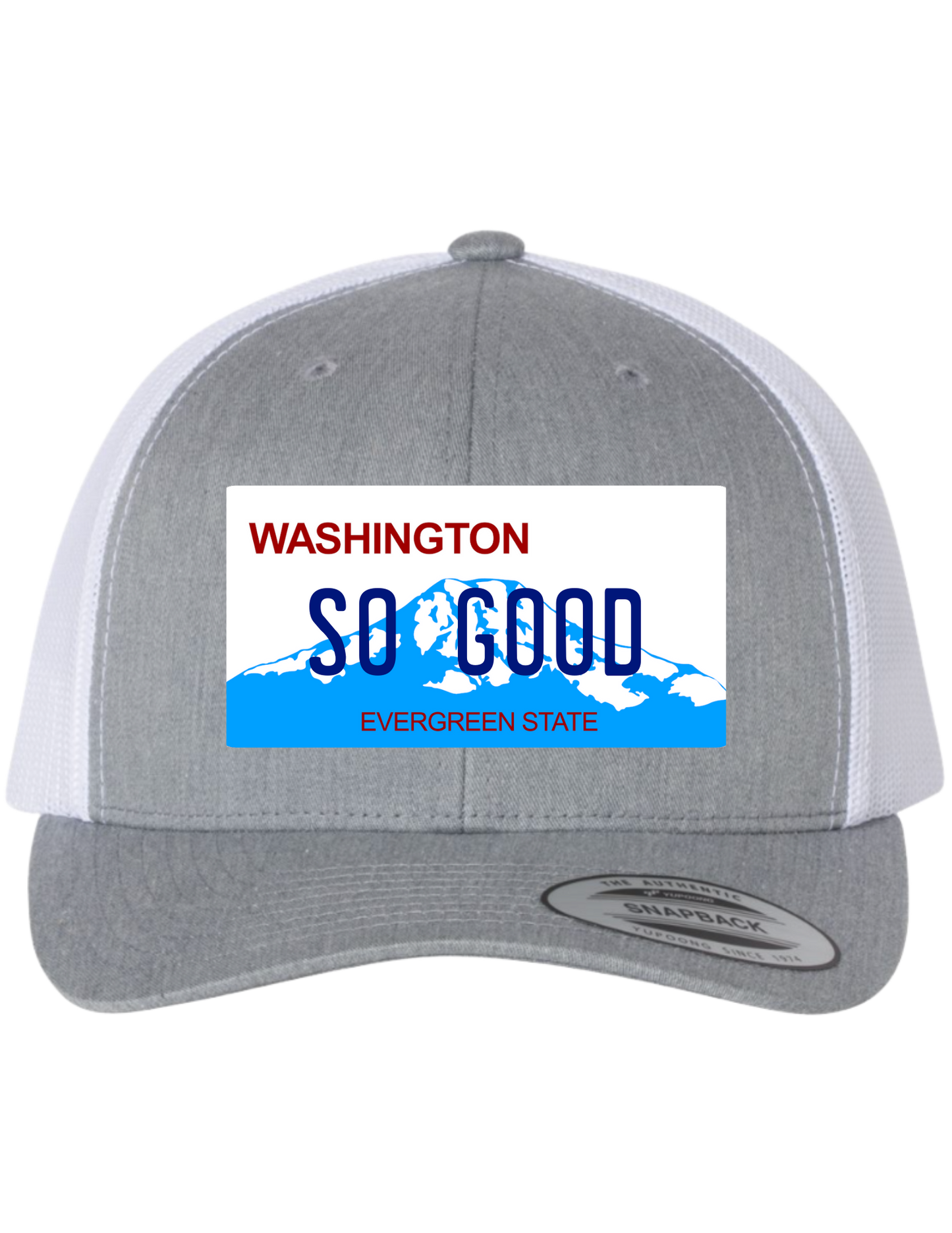 So Good Washington License Plate Trucker Hats