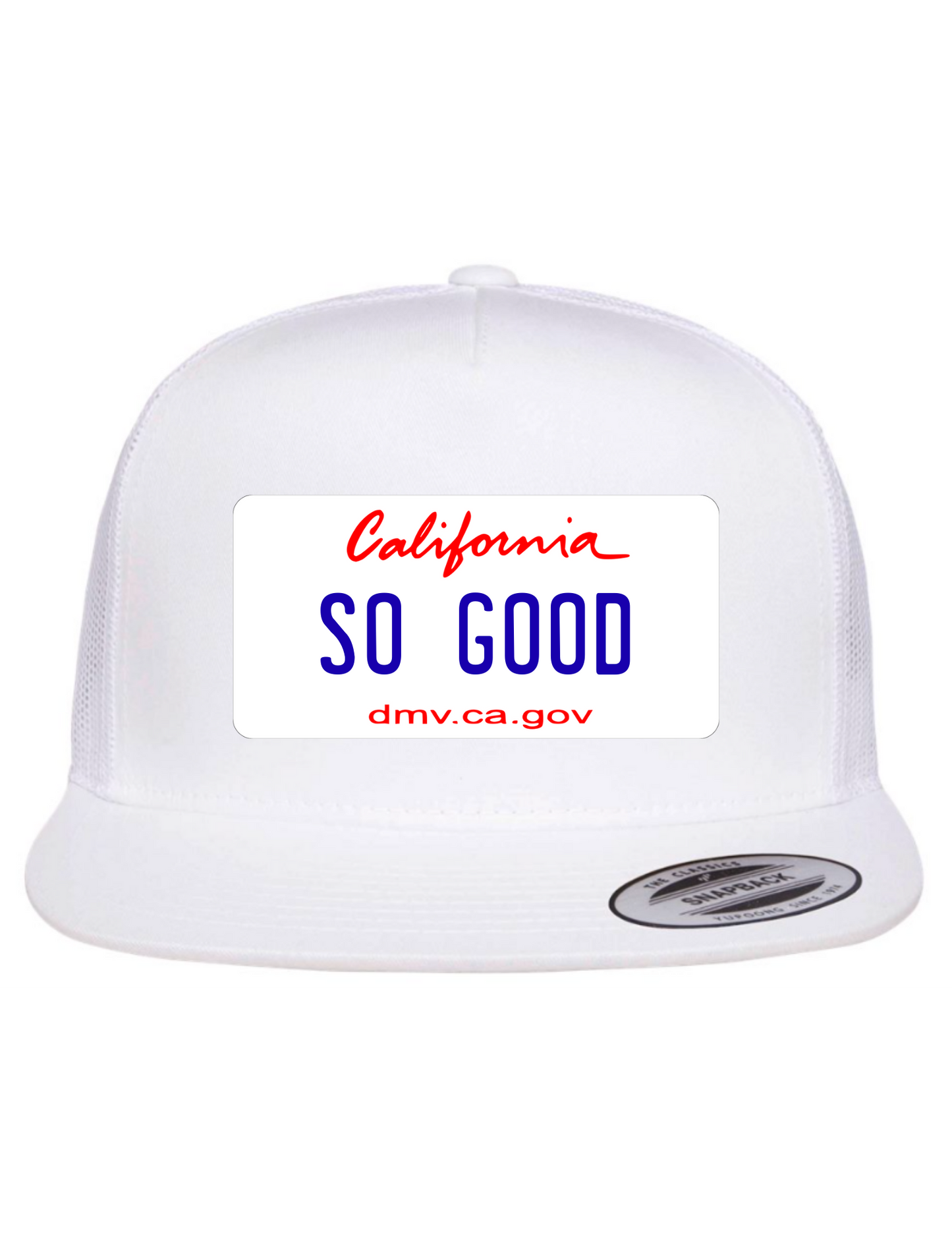 So Good California License Plate Trucker Hats