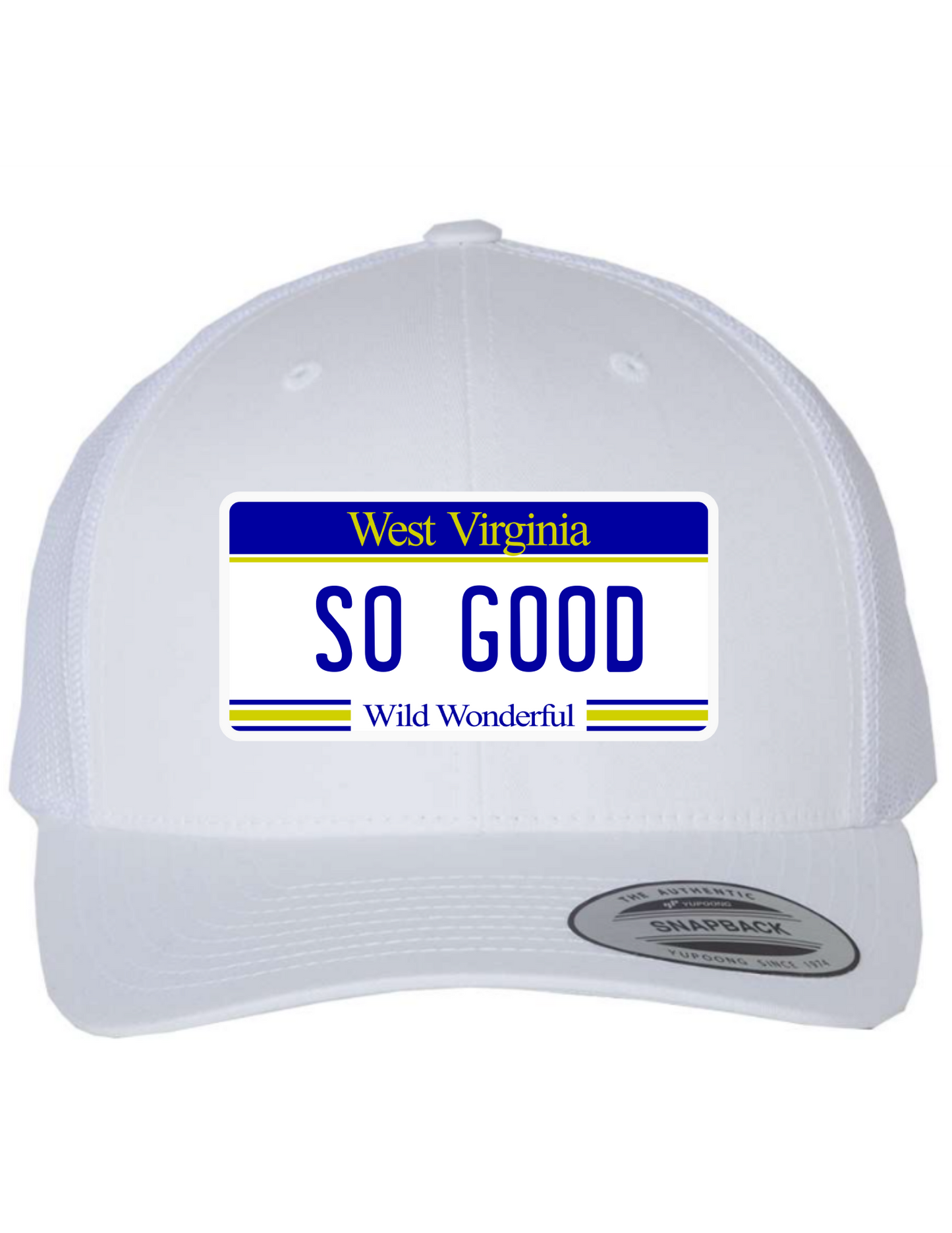 So Good West Virginia License Plate Trucker Hats