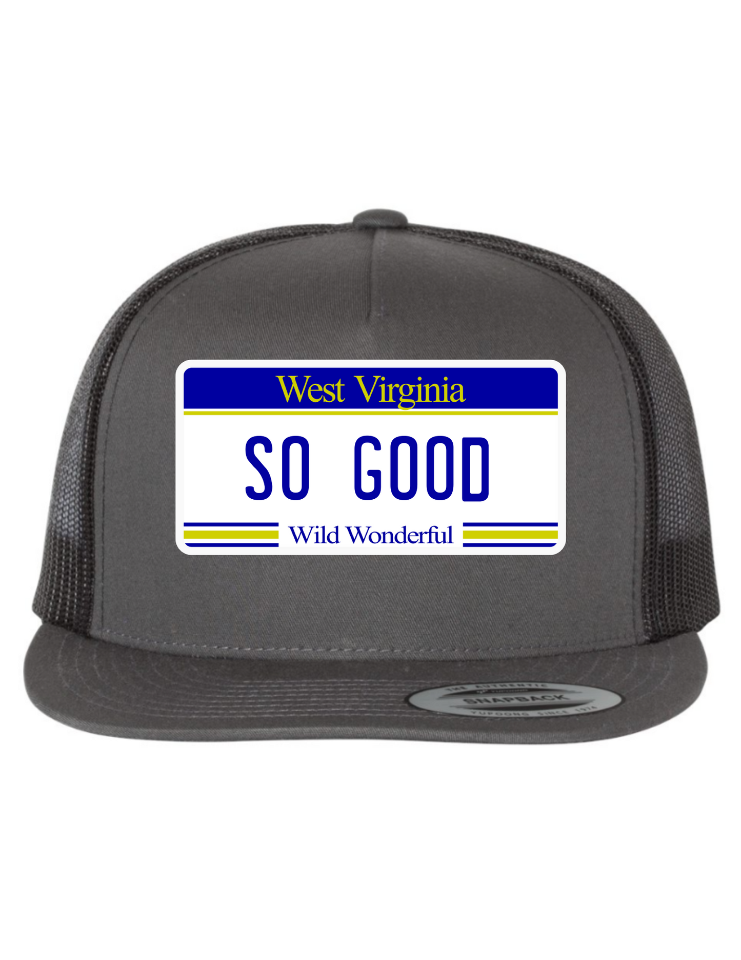 So Good West Virginia License Plate Trucker Hats