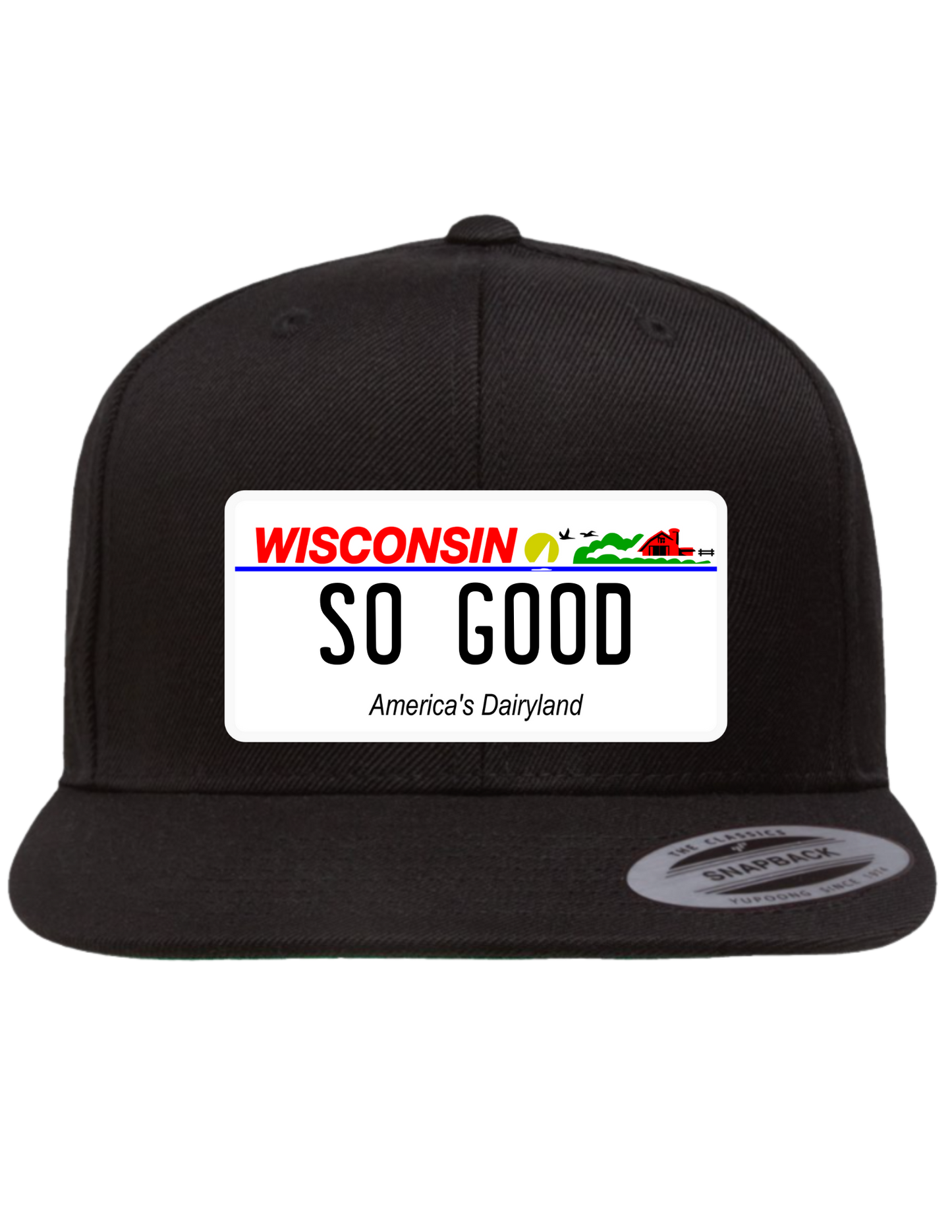So Good Wisconsin Premium License Plate Trucker Hats