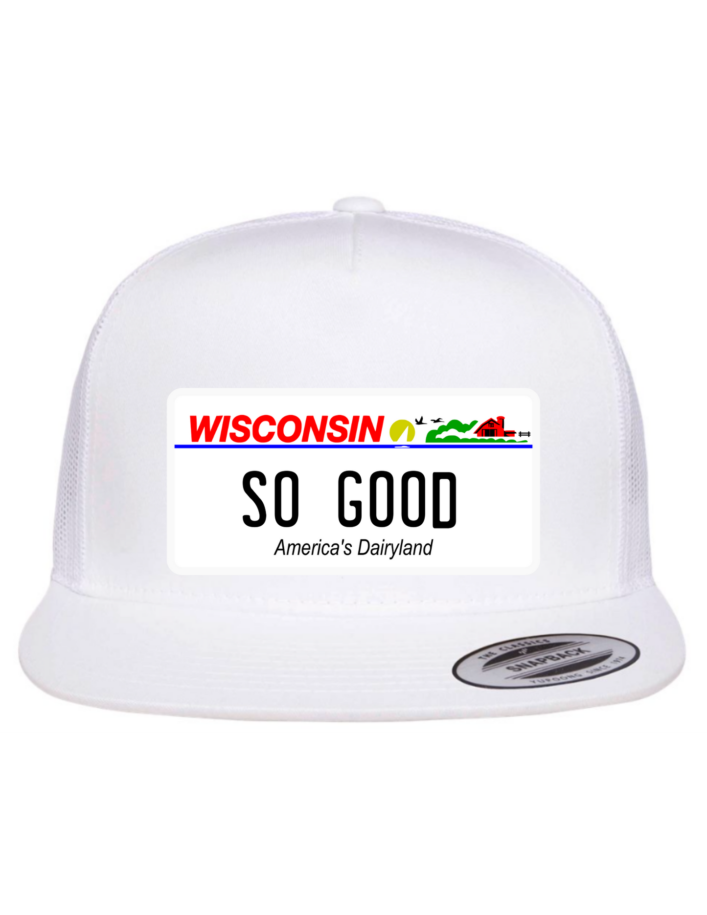 So Good Wisconsin License Plate Trucker Hats