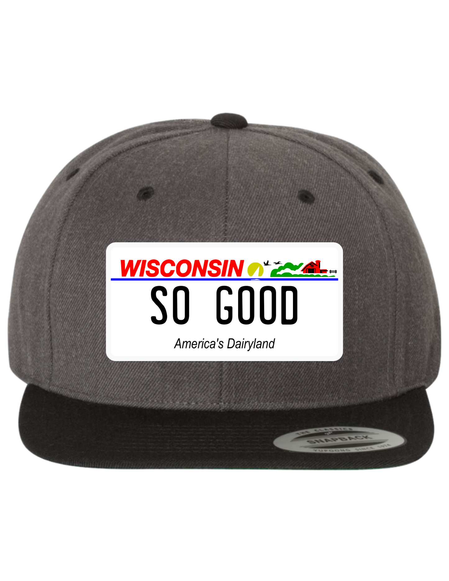 So Good Wisconsin Premium License Plate Trucker Hats