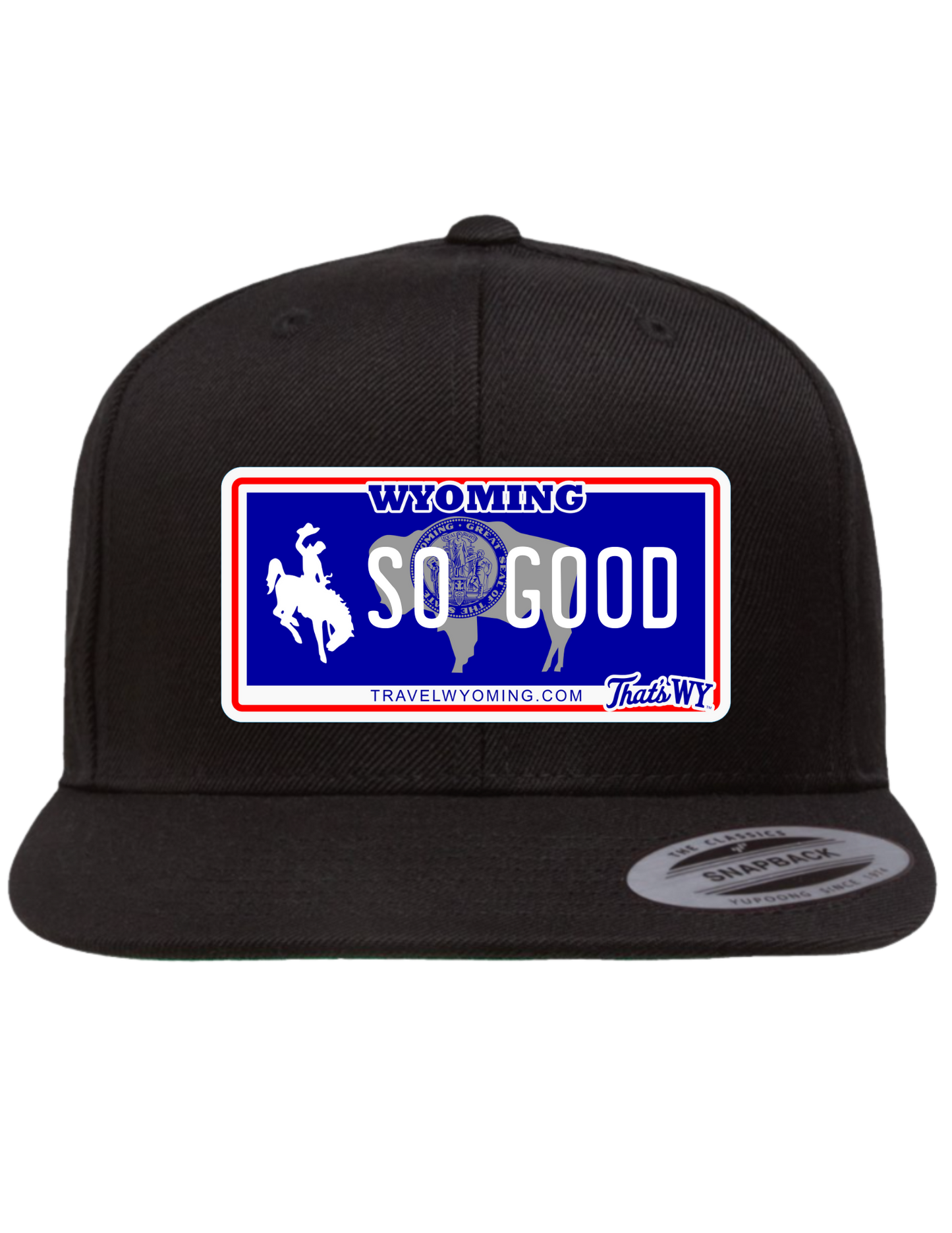 So Good Wyoming Premium License Plate Trucker Hats