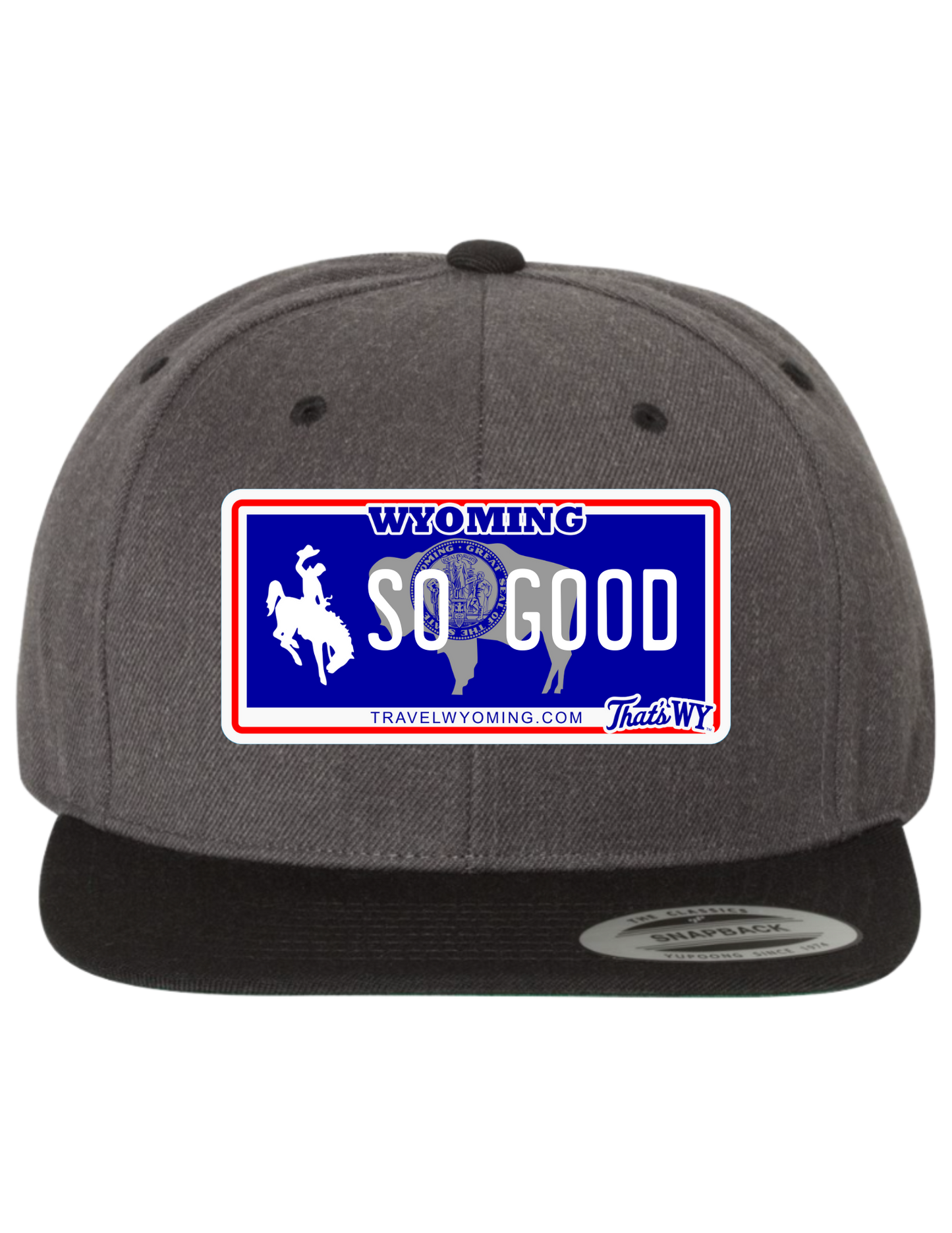 So Good Wyoming Premium License Plate Trucker Hats
