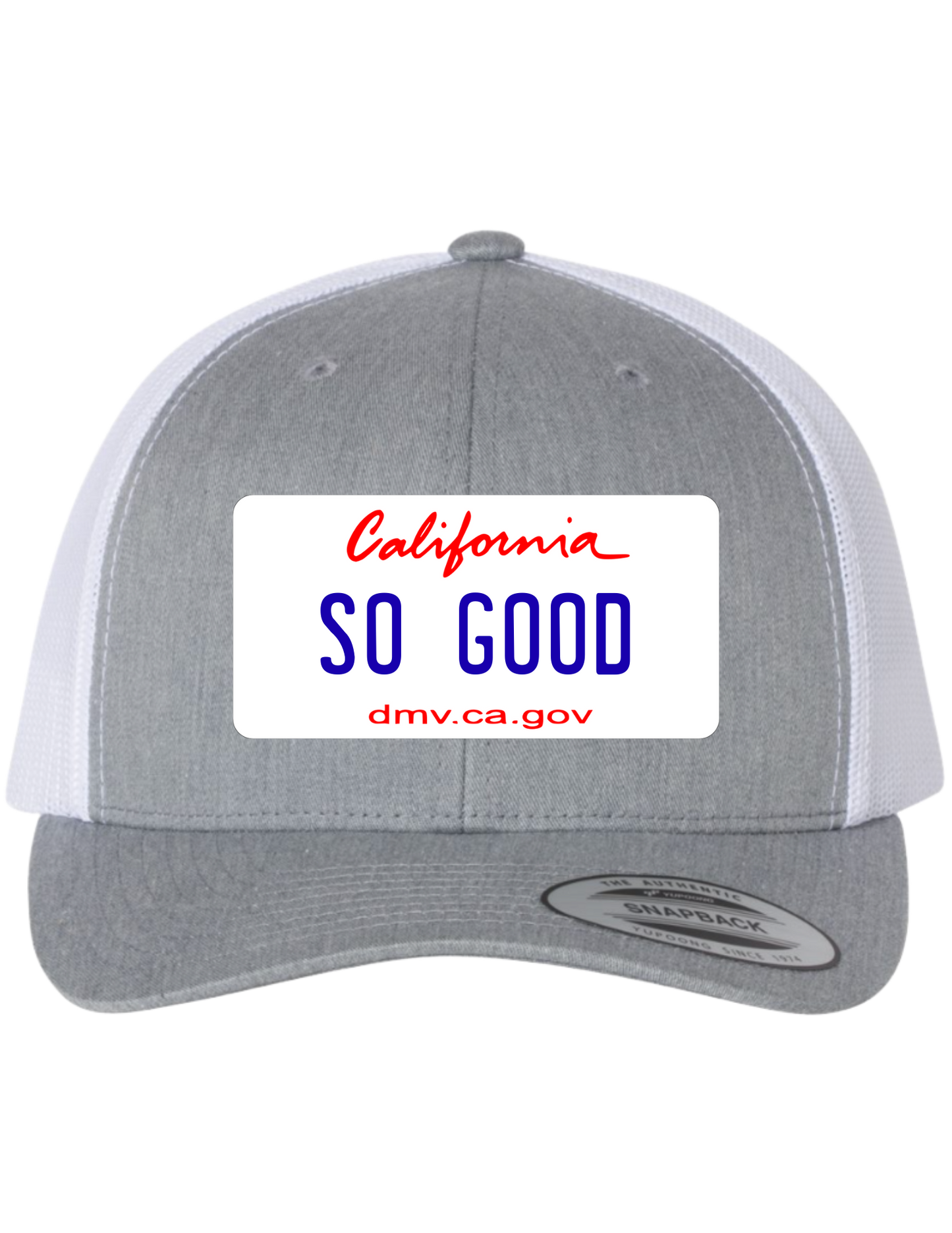 So Good California License Plate Trucker Hats