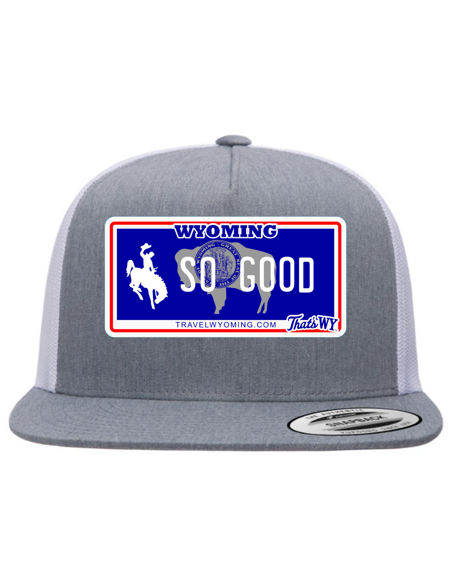 So Good Wyoming License Plate Trucker Hats