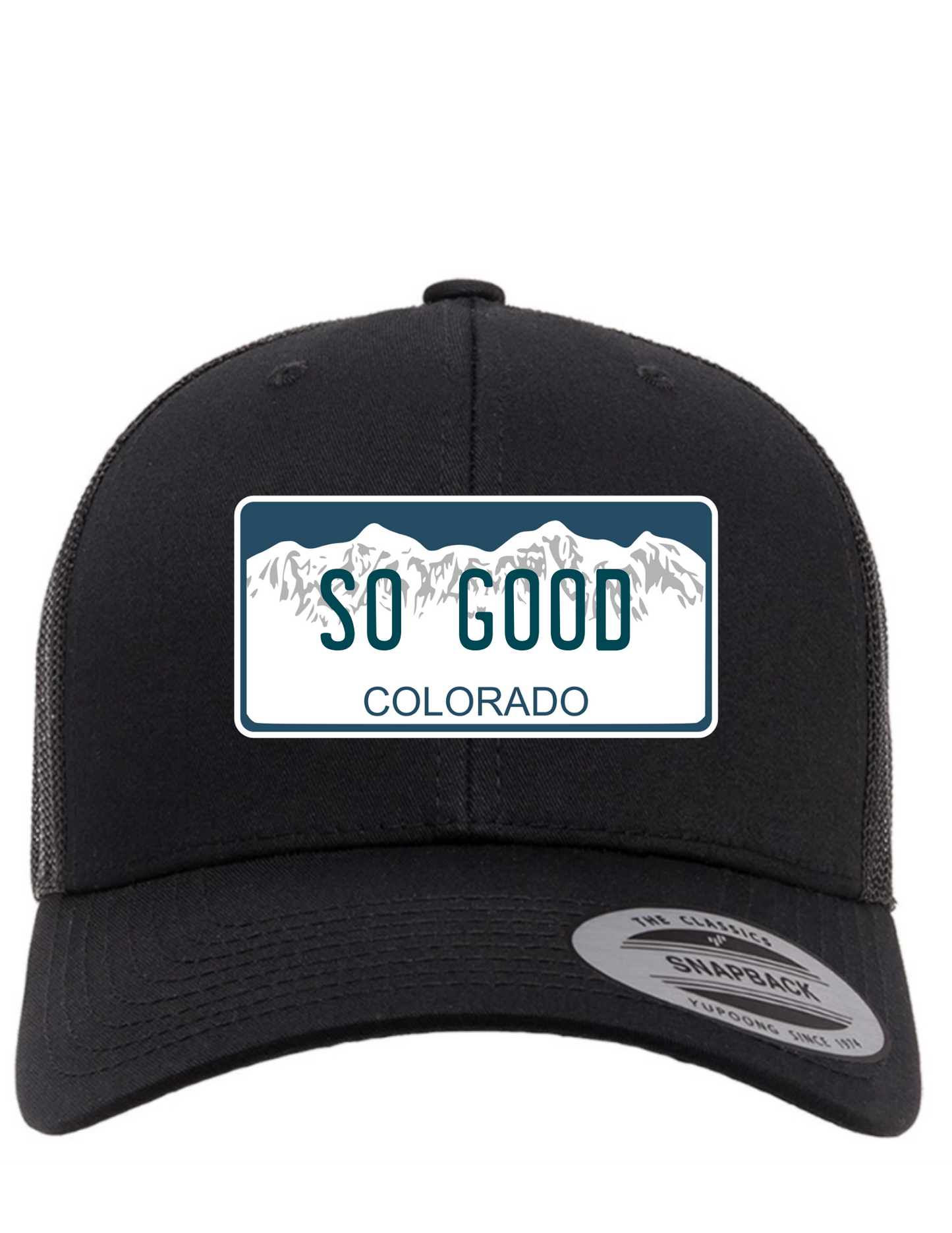 So Good Colorado License Plate Trucker Hats