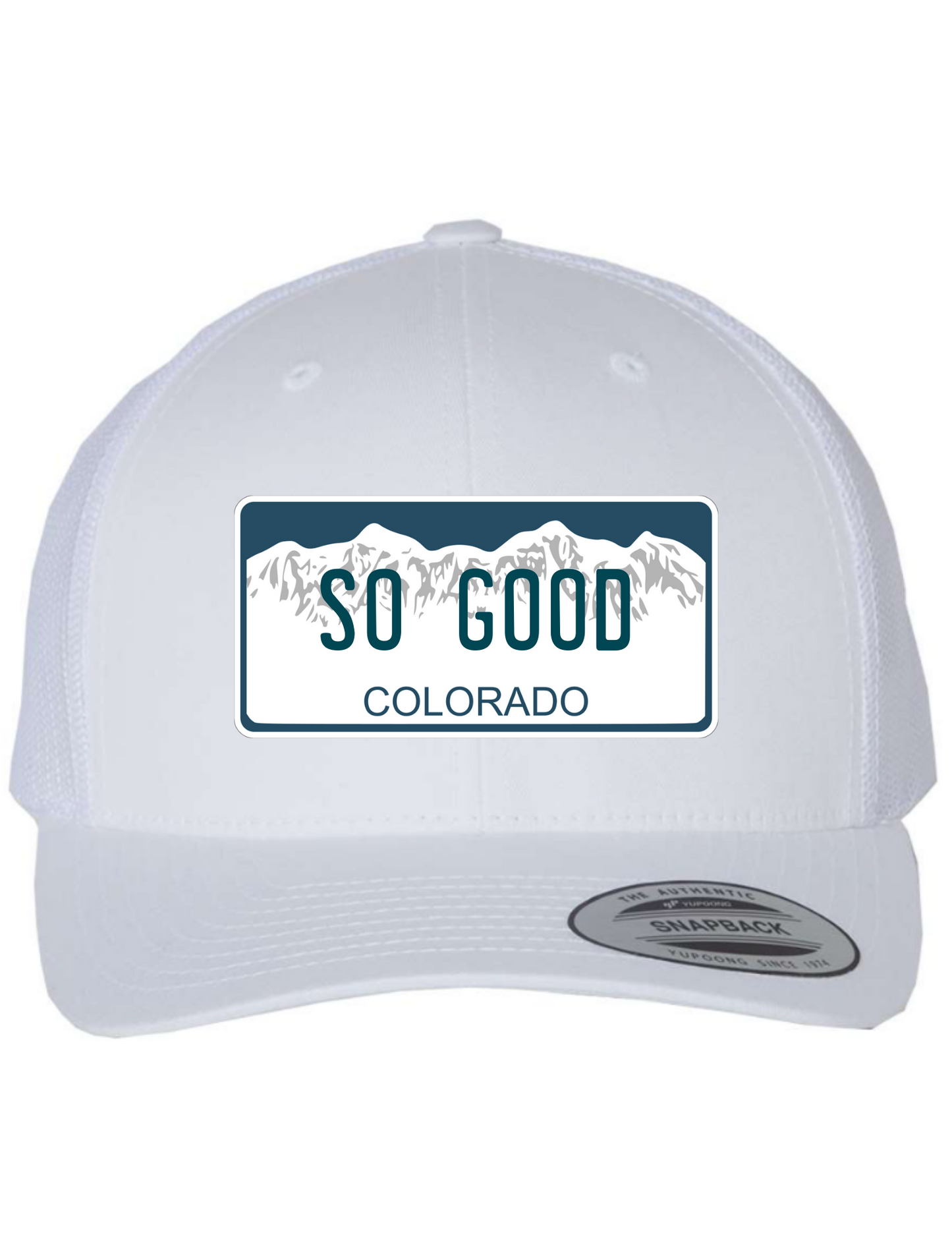 So Good Colorado License Plate Trucker Hats
