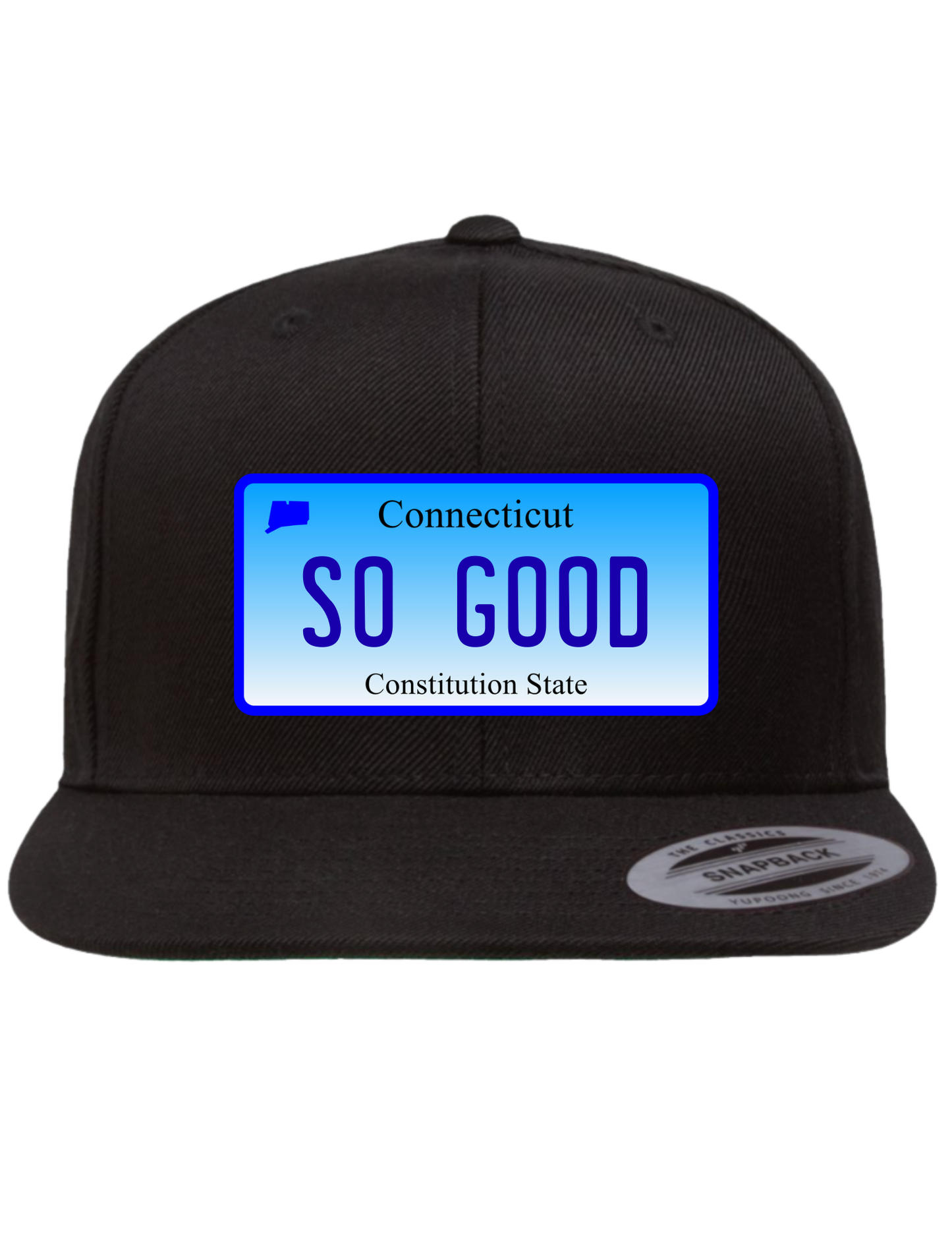 So Good Connecticut Premium License Plate Trucker Hats