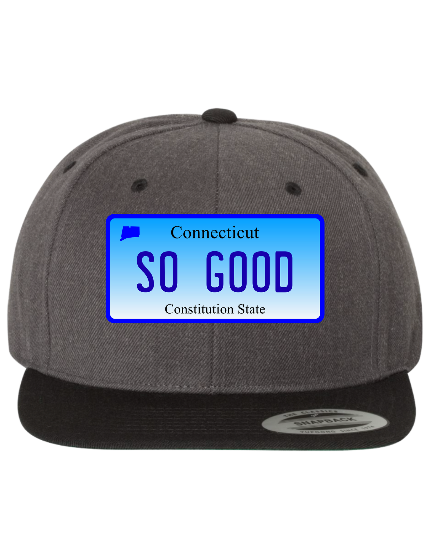 So Good Connecticut Premium License Plate Trucker Hats