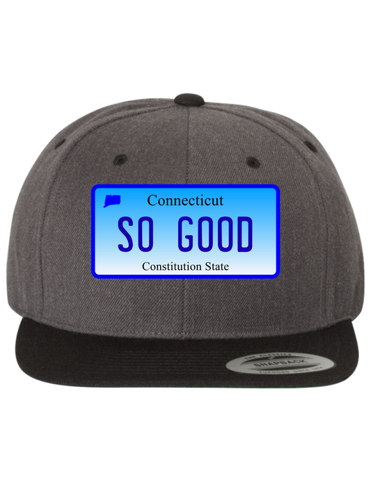 So Good Connecticut Premium License Plate Trucker Hats