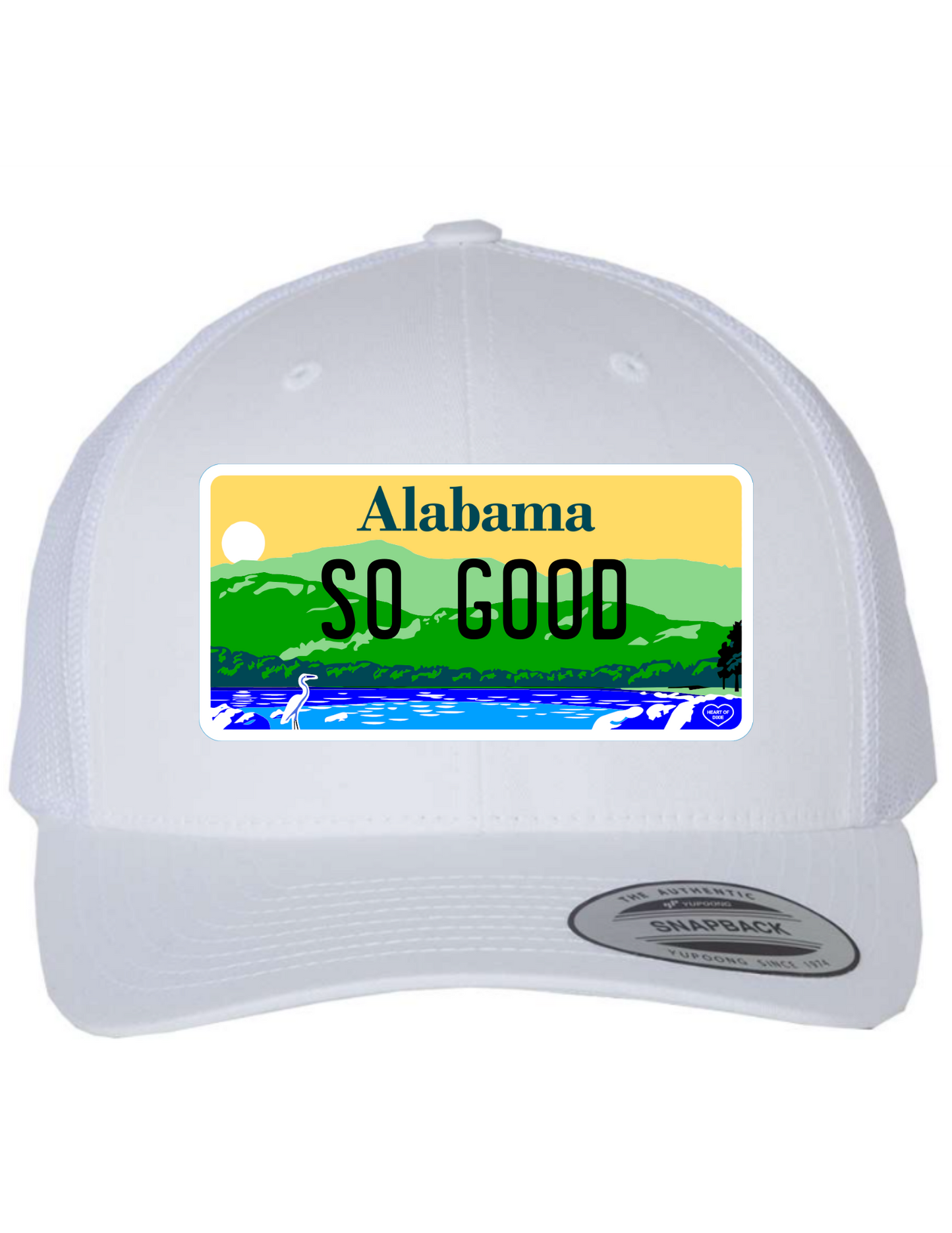 So Good Alabama License Plate Trucker Hats