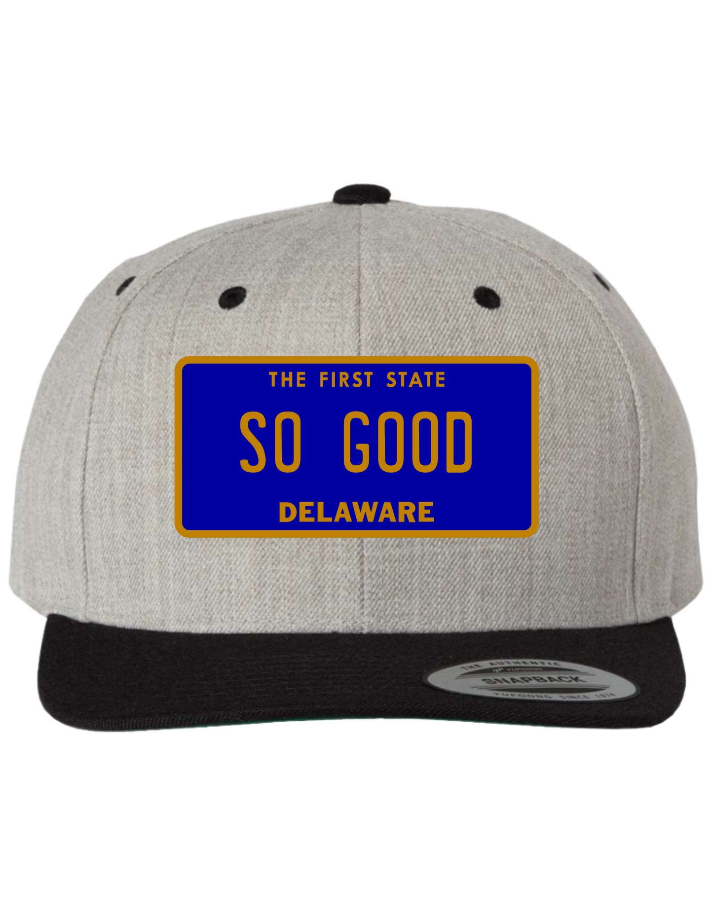 So Good Delaware Premium License Plate Trucker Hats