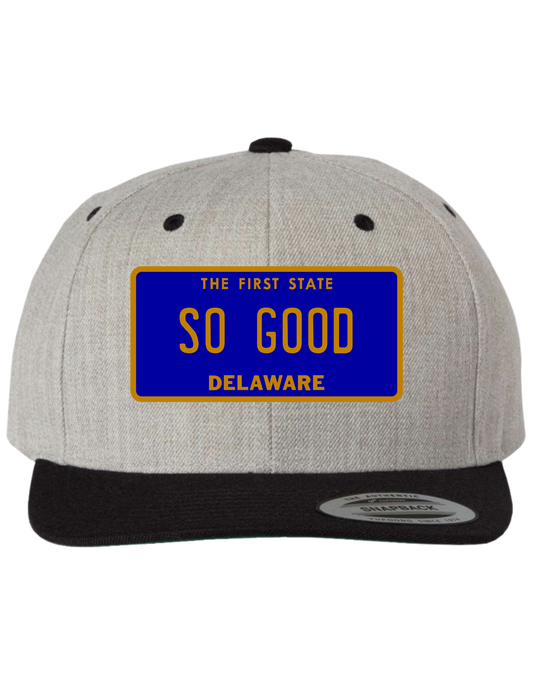 So Good Delaware Premium License Plate Trucker Hats