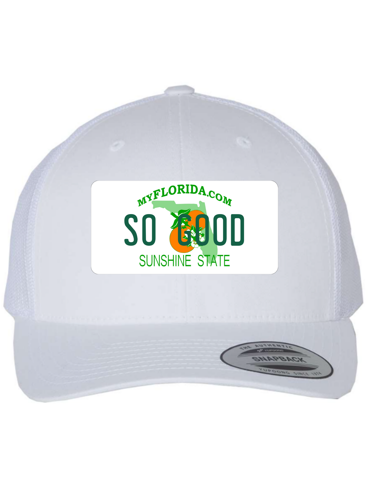 So Good Florida License Plate Trucker Hats