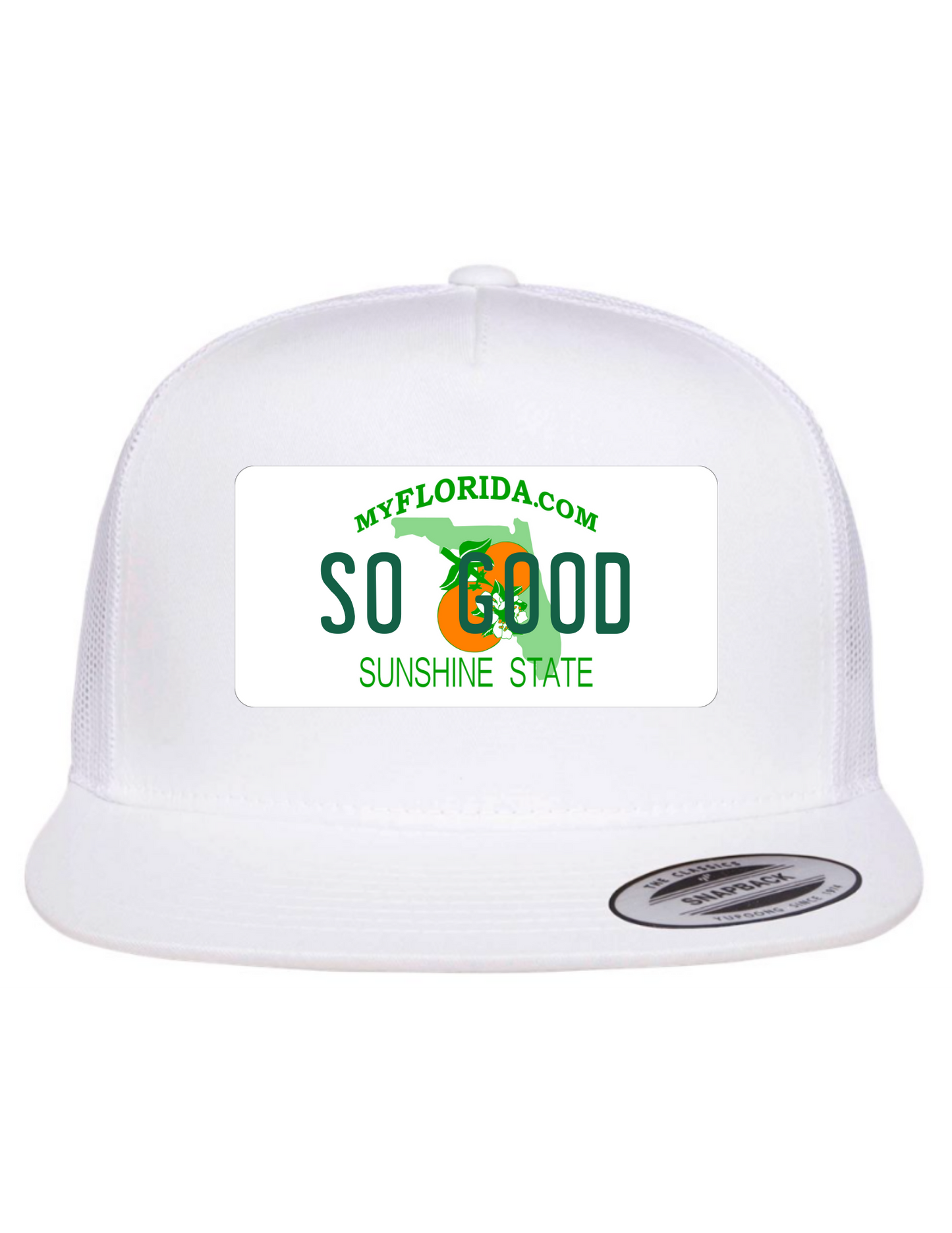 So Good Florida License Plate Trucker Hats