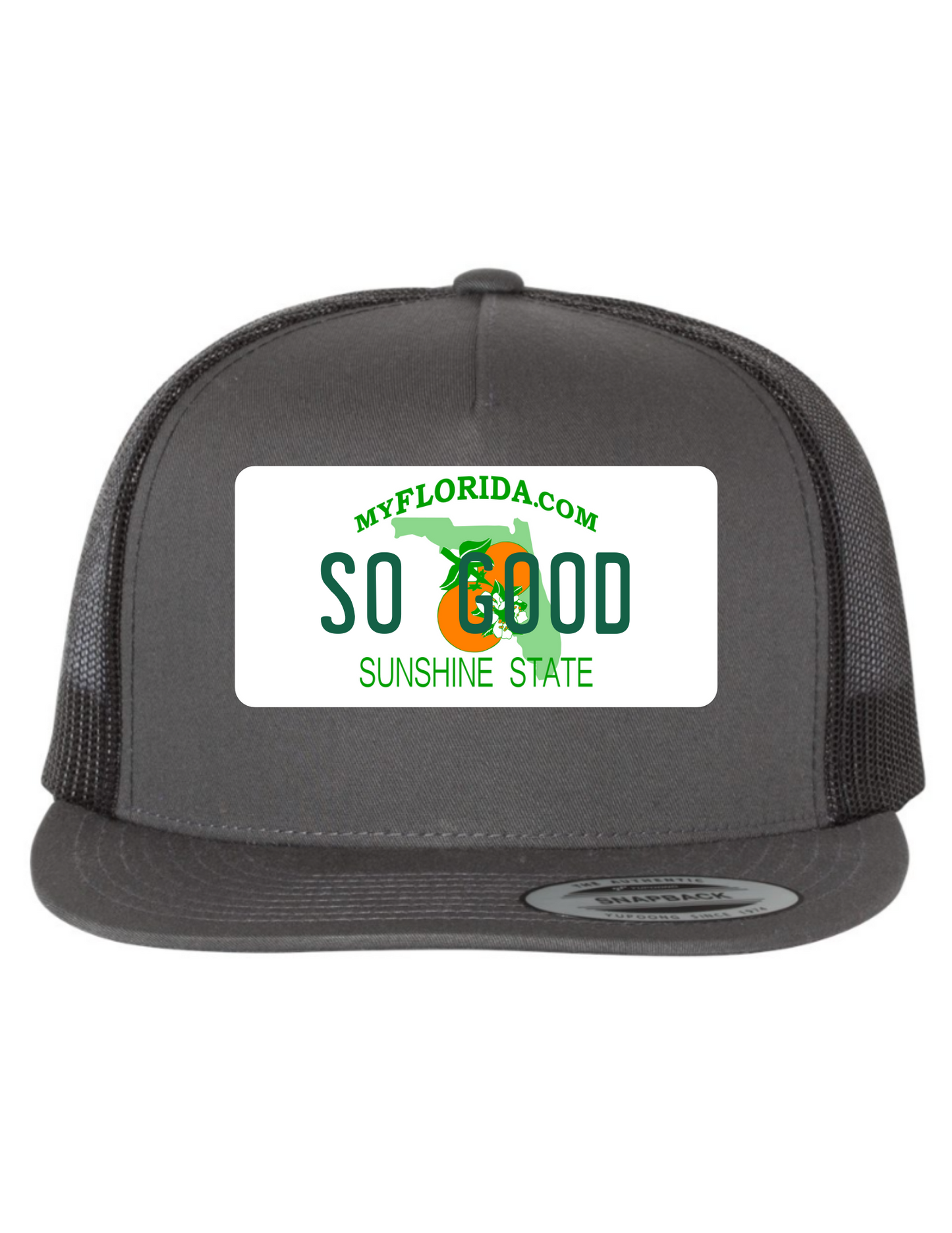 So Good Florida License Plate Trucker Hats