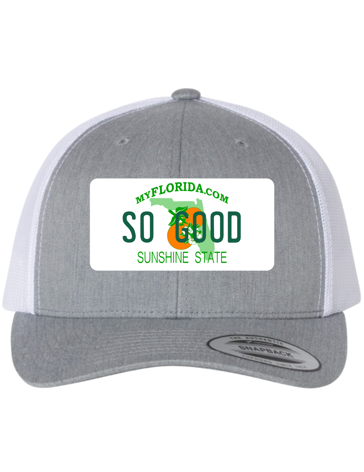 So Good Florida License Plate Trucker Hats