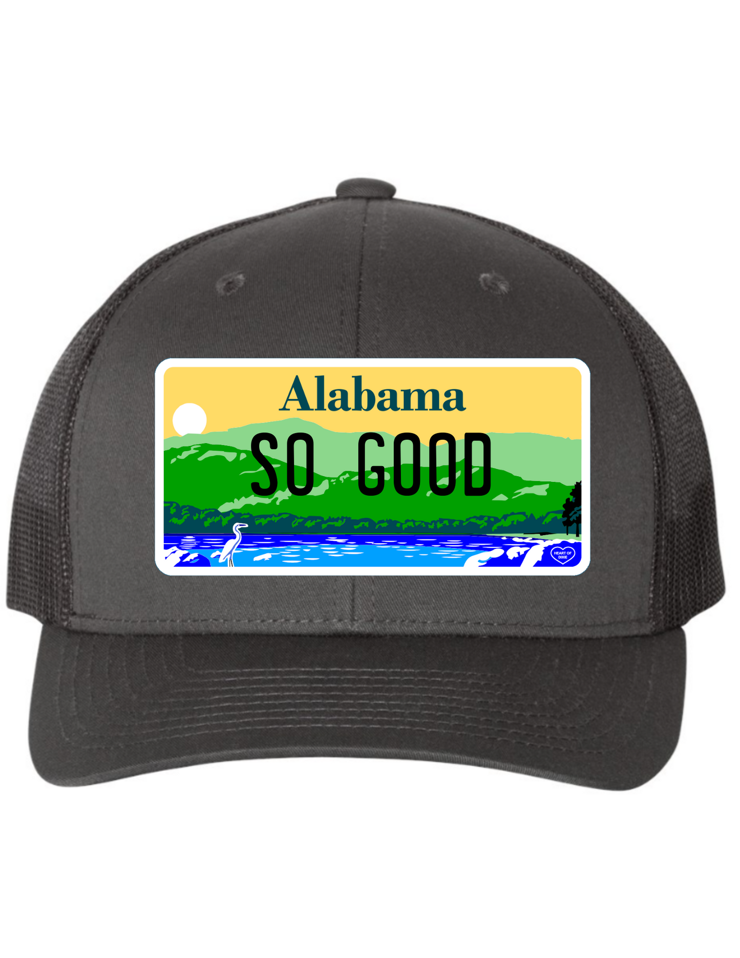 So Good Alabama License Plate Trucker Hats