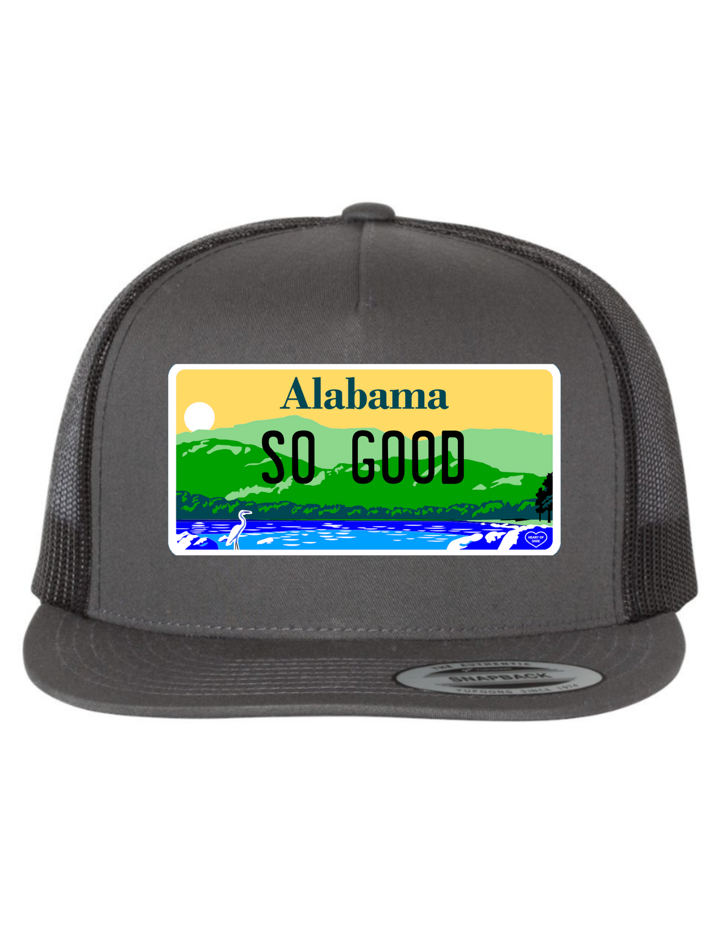 So Good Alabama License Plate Trucker Hats