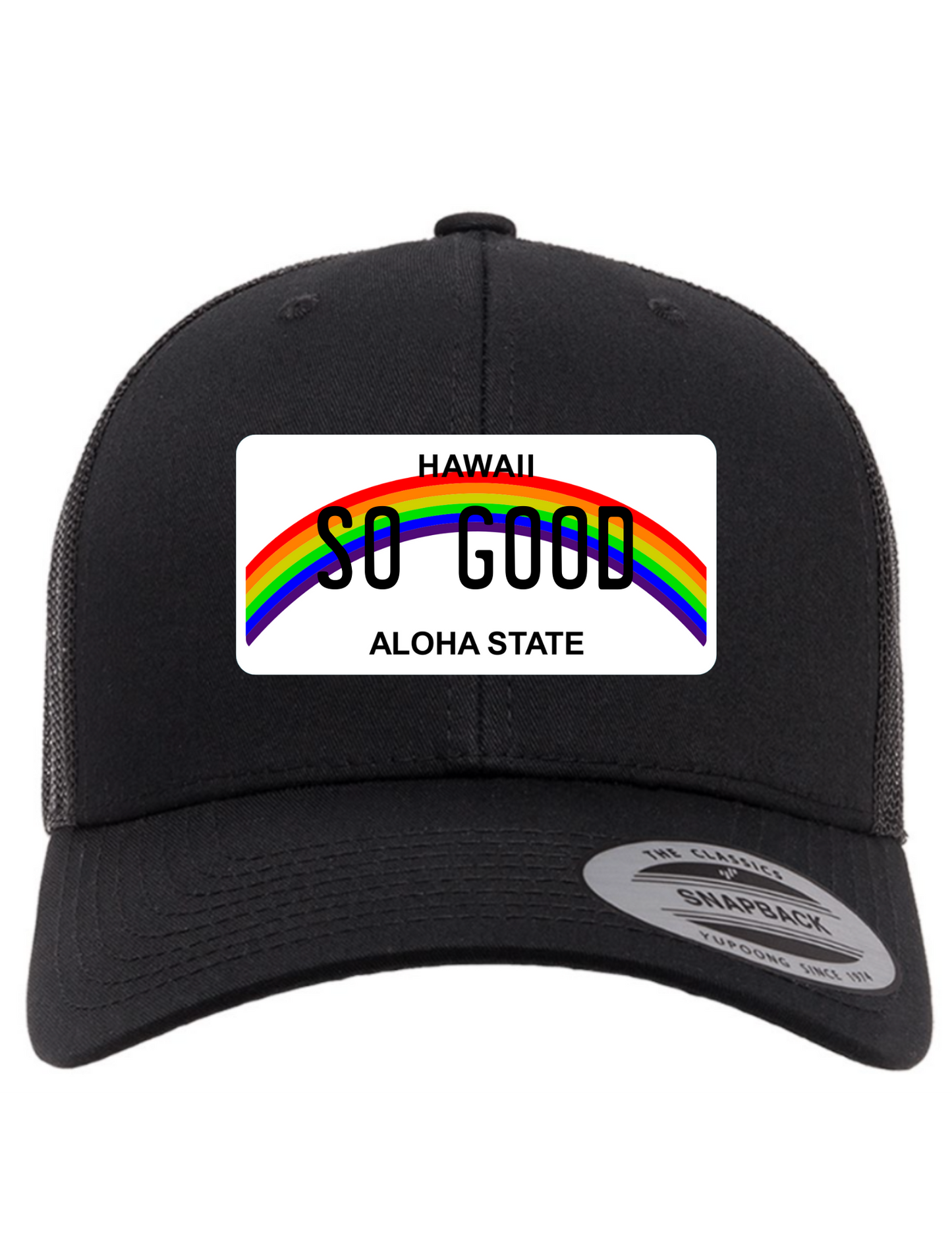 So Good Hawaii License Plate Trucker Hats