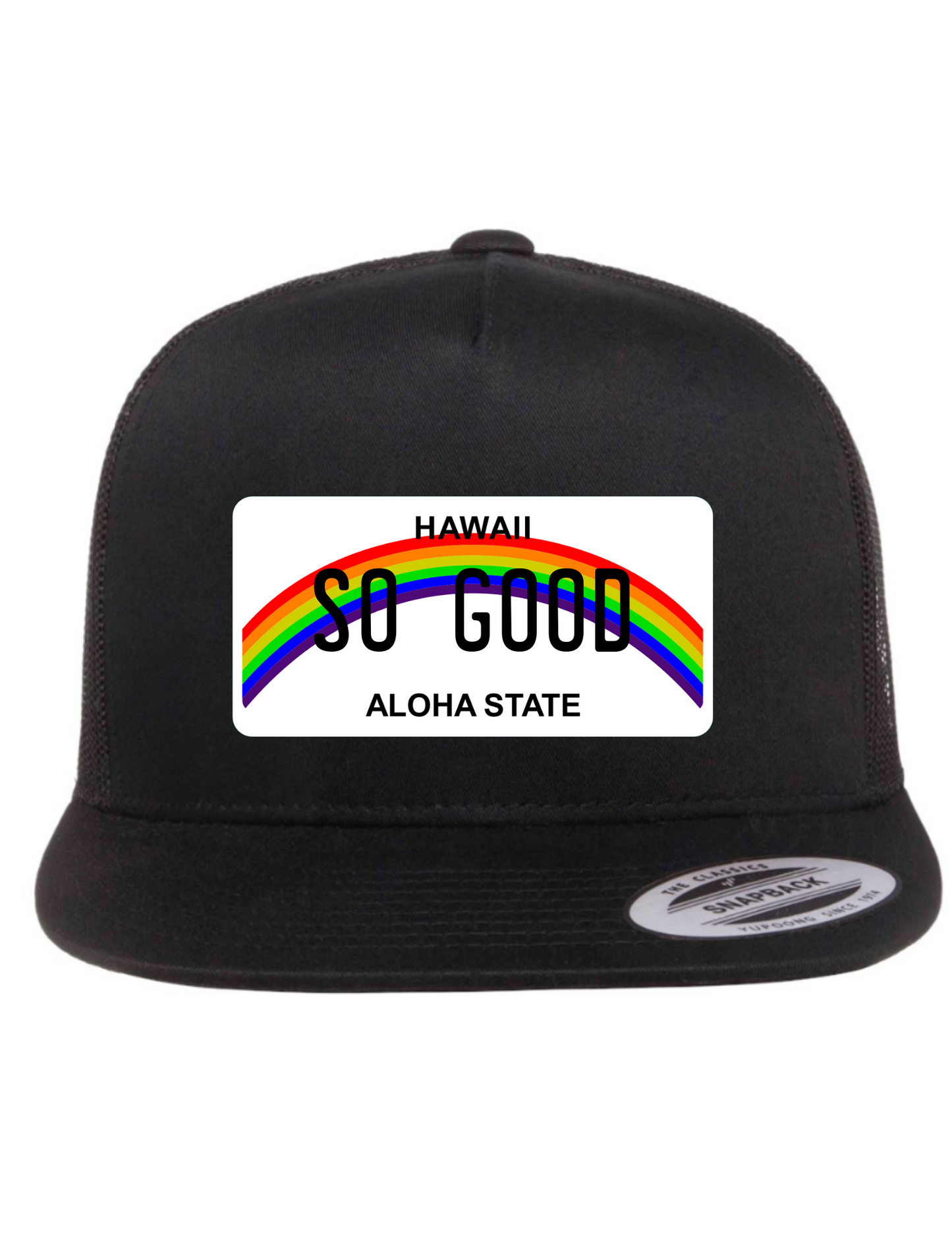So Good Hawaii License Plate Trucker Hats