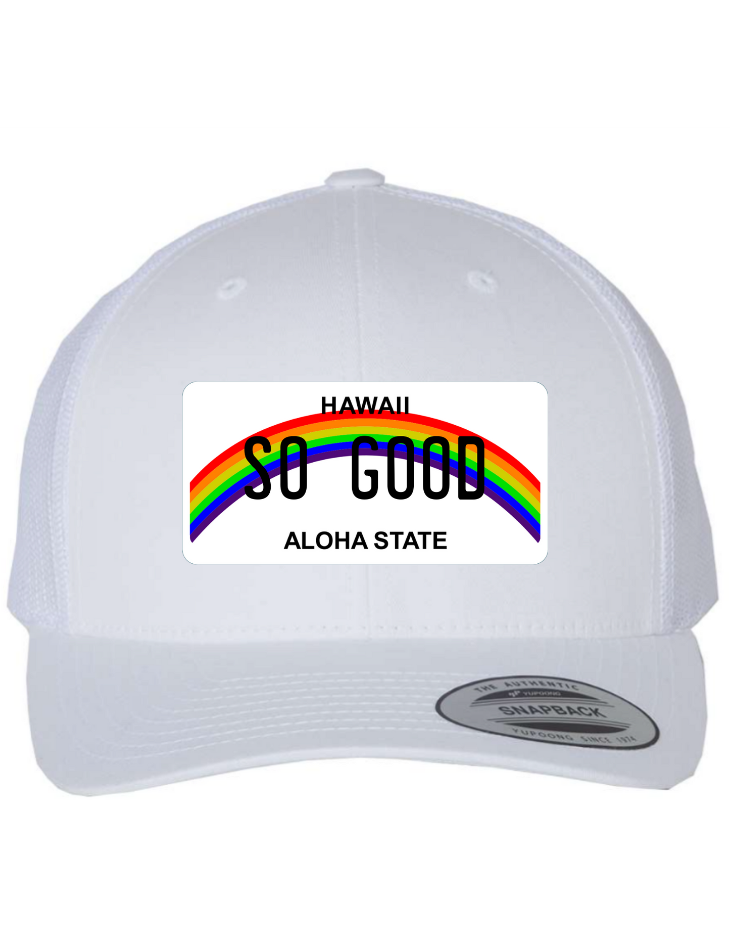 So Good Hawaii License Plate Trucker Hats