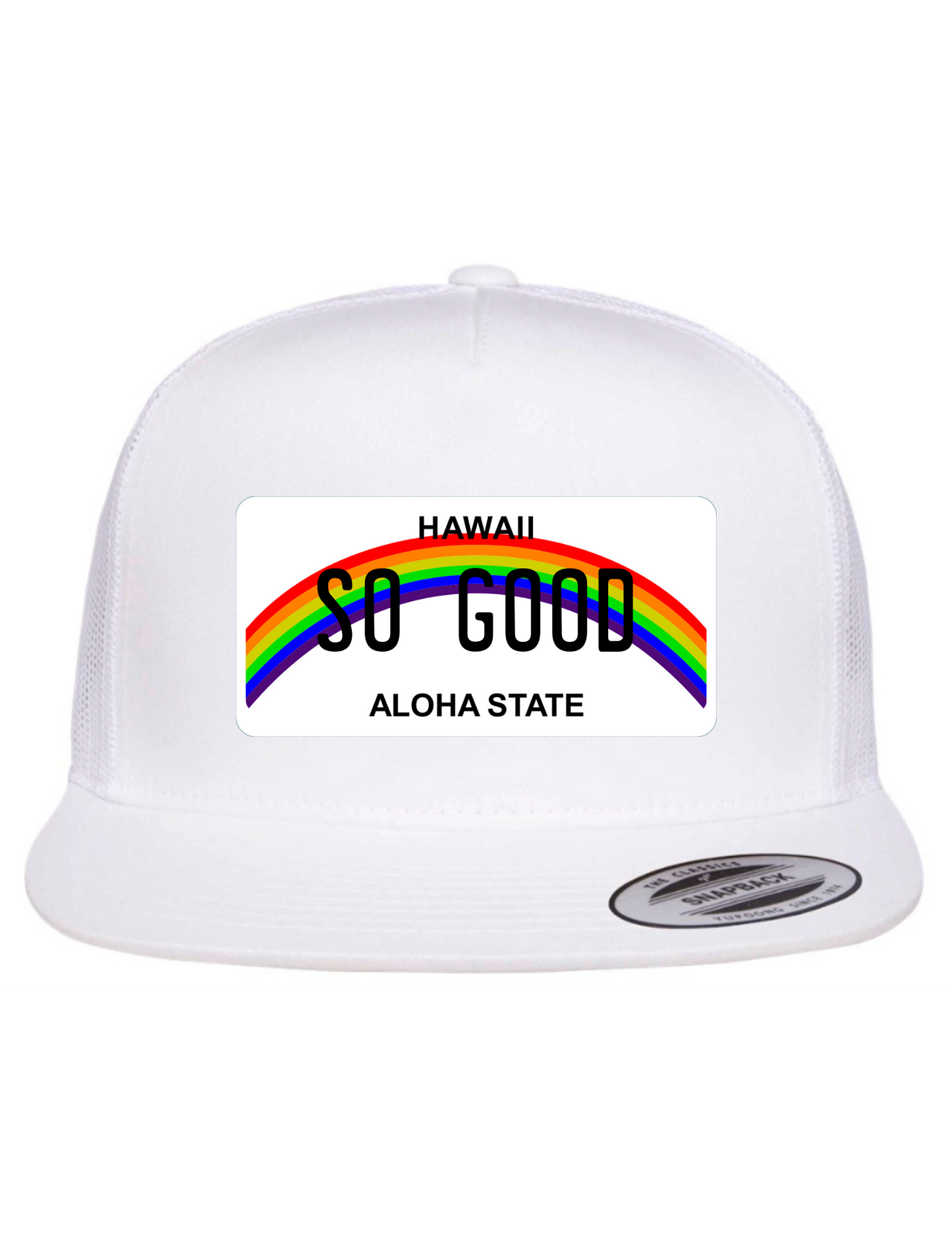 So Good Hawaii License Plate Trucker Hats
