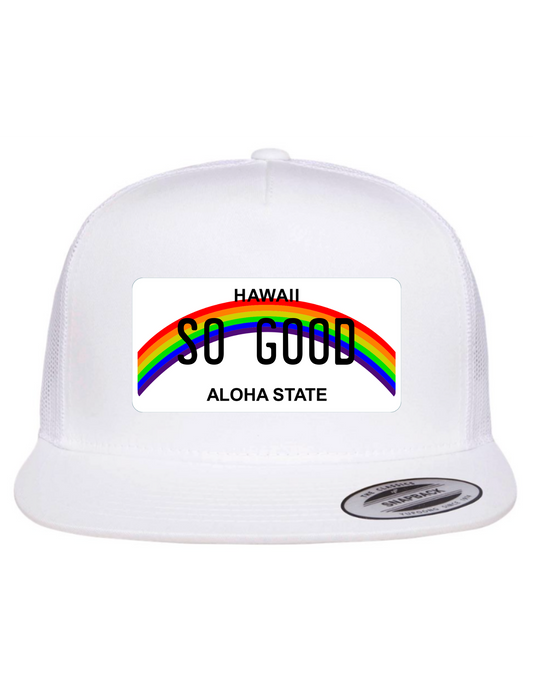 So Good Hawaii License Plate Trucker Hats