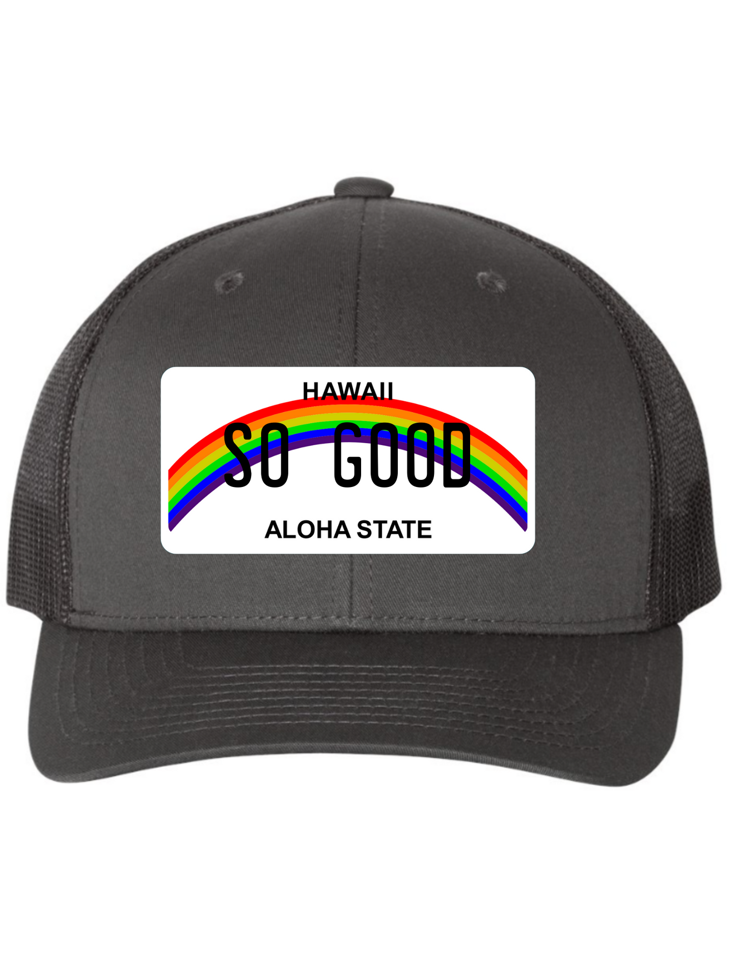 So Good Hawaii License Plate Trucker Hats
