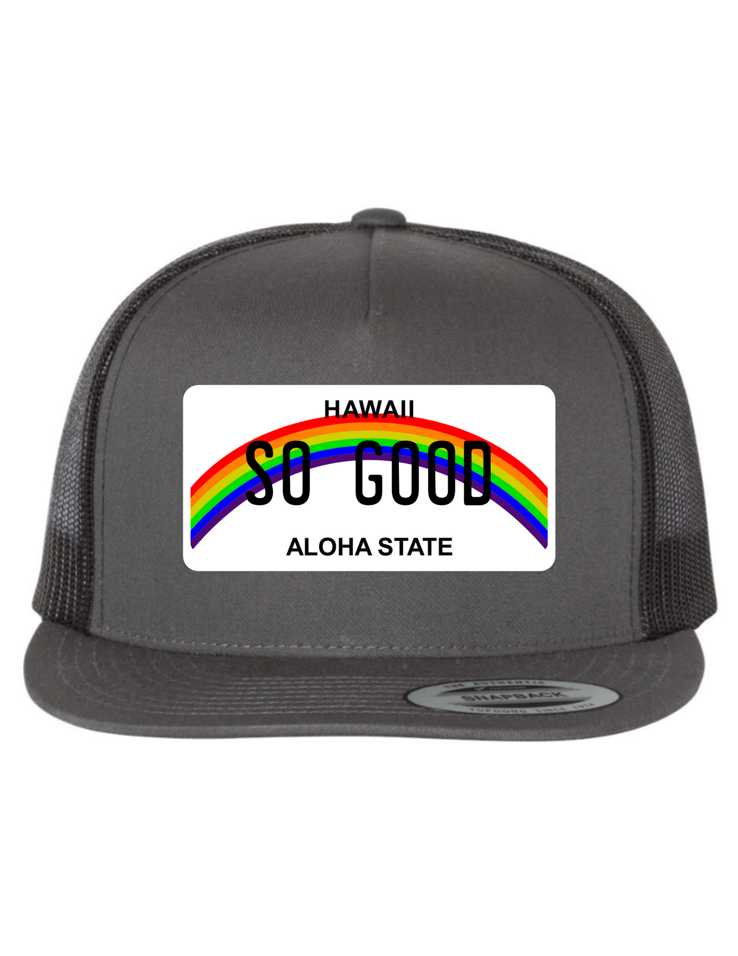 So Good Hawaii License Plate Trucker Hats