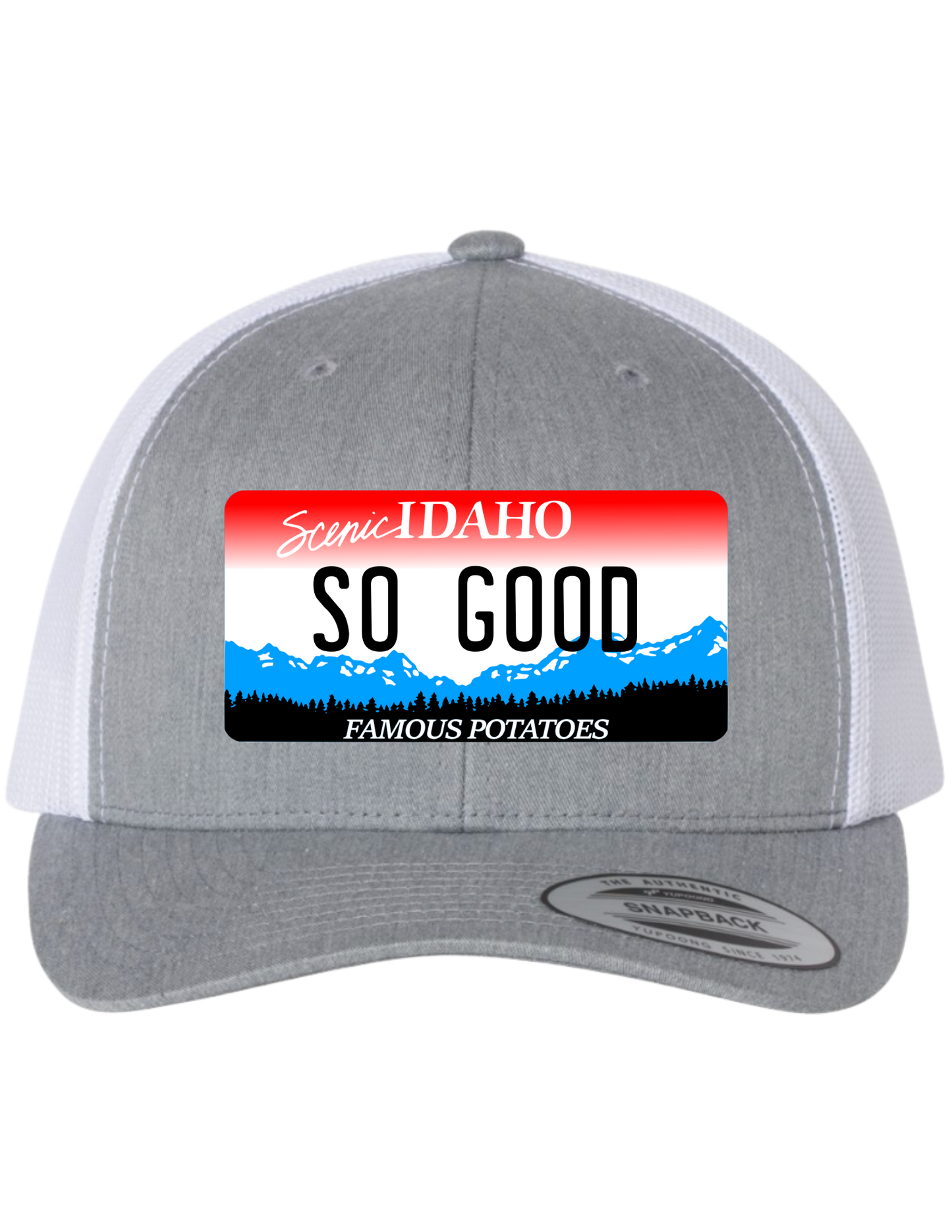 So Good Idaho License Plate Trucker Hats
