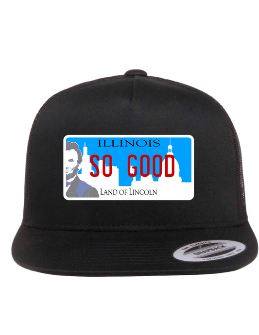 So Good Illinois License Plate Trucker Hats