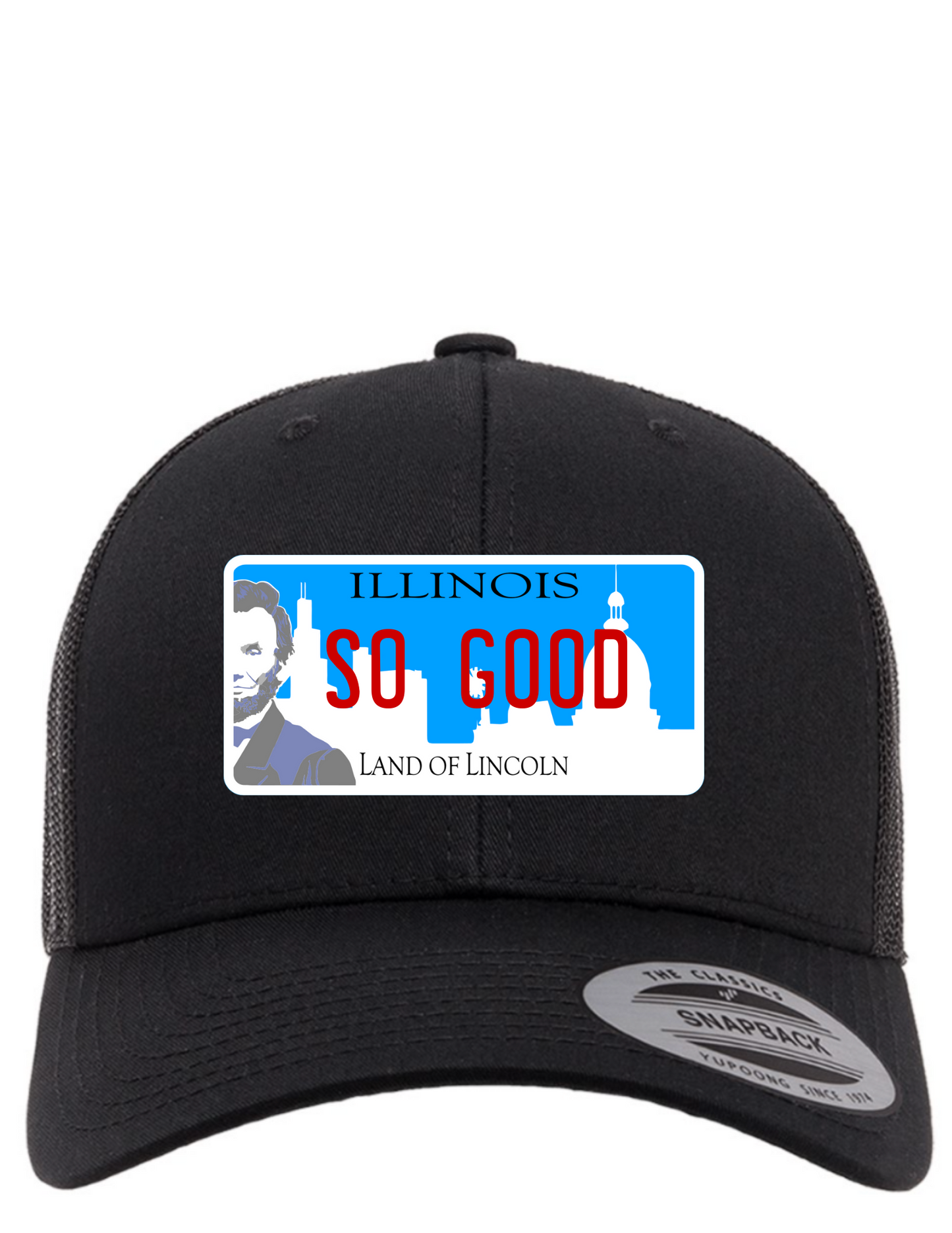 So Good Illinois License Plate Trucker Hats